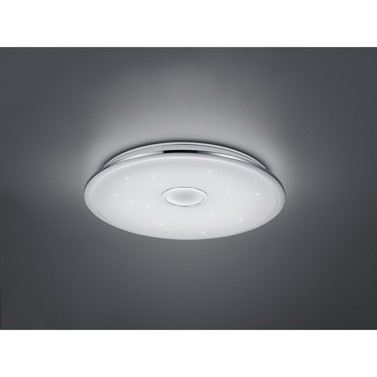 Plafonnier LED - Trion Osirina - 100W - Couleur de lumière ajustable - Dimmable - Télécommande - Rond - Chrome Brillant - Plastique