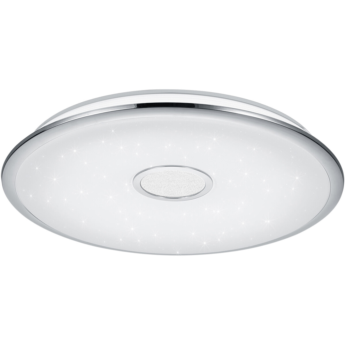 Plafonnier LED - Trion Osirina - 100W - Couleur de lumière ajustable - Dimmable - Télécommande - Rond - Chrome Brillant - Plastique