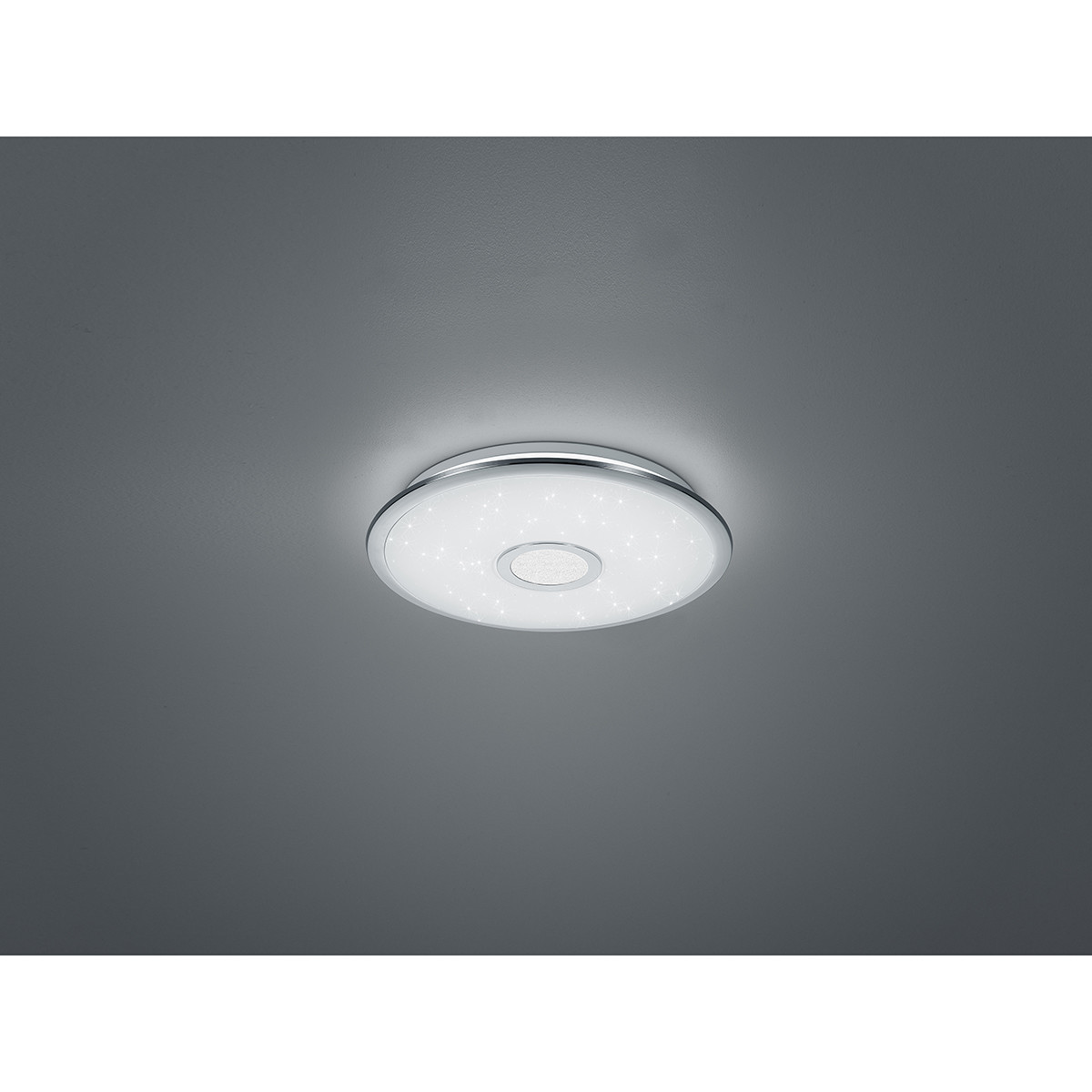 Plafonnier LED - Trion Osirina - 30W - Couleur de lumière ajustable - Dimmable - Télécommande - Rond - Chrome Brillant - Plastique