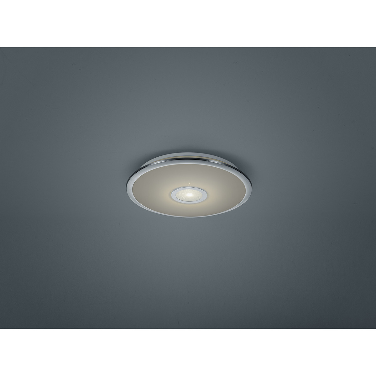 Plafonnier LED - Trion Osirina - 30W - Couleur de lumière ajustable - Dimmable - Télécommande - Rond - Chrome Brillant - Plastique