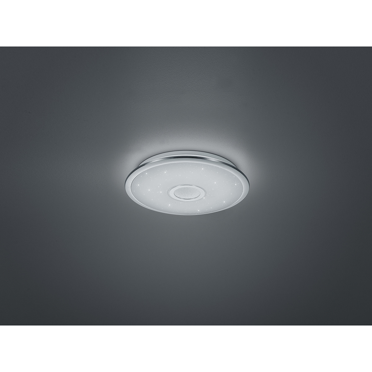 Plafonnier LED - Trion Osirina - 30W - Couleur de lumière ajustable - Dimmable - Télécommande - Rond - Chrome Brillant - Plastique