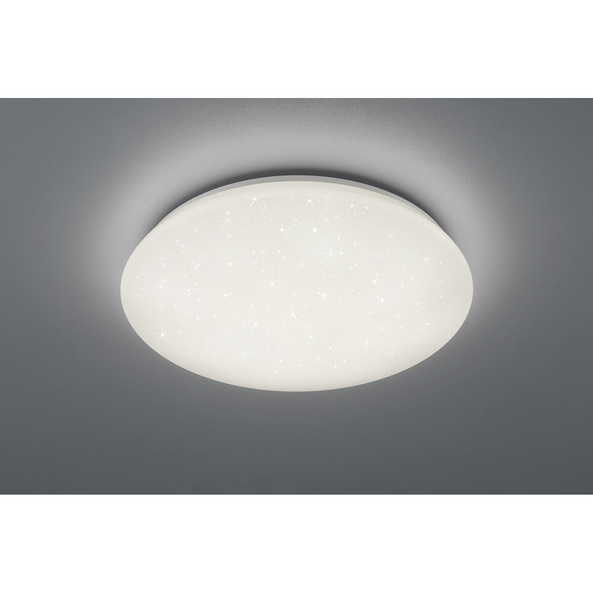 Plafonnier LED - Lumière de Salle de Bain - Trion Potino - 21W - Blanc Neutre 4000K - Dimmable - Lumière Étoile - Rond - Mat Blanc - Plastique