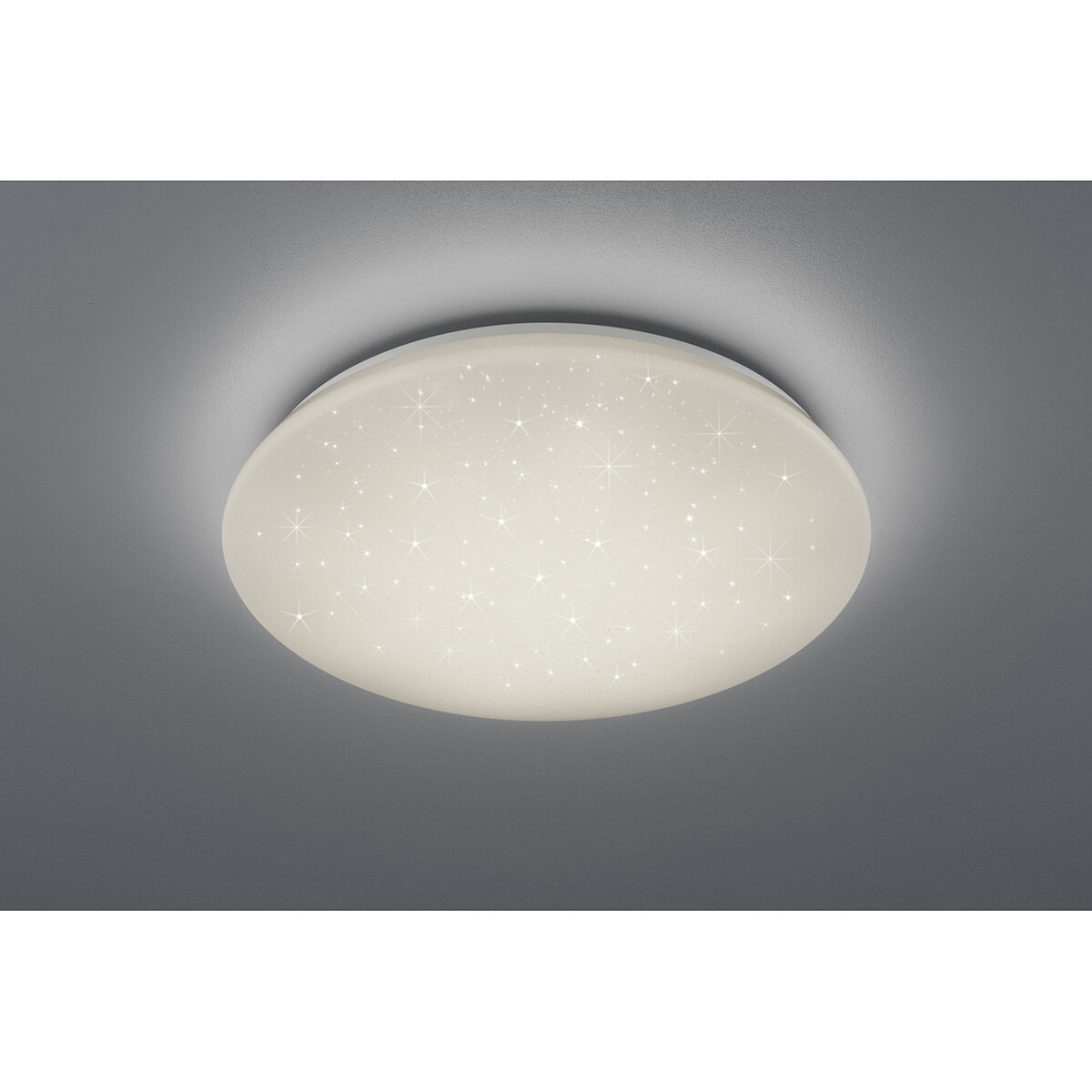 Plafonnier LED - Lumière de Salle de Bain - Trion Potino - 21W - Blanc Neutre 4000K - Dimmable - Lumière Étoile - Rond - Mat Blanc - Plastique