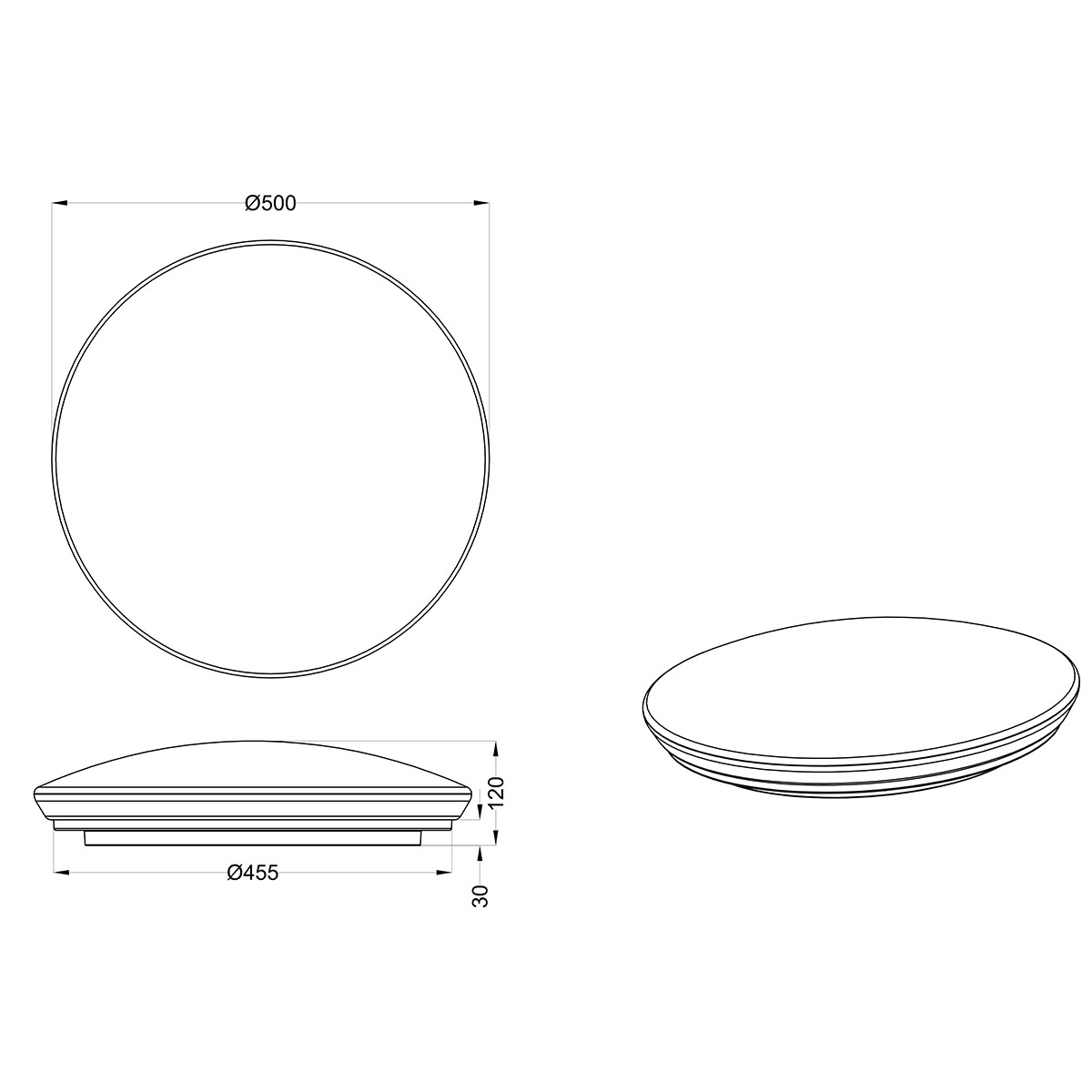 Plafonnier LED - Lumière de Salle de Bain - Trion Potino - 21W - Blanc Neutre 4000K - Dimmable - Lumière Étoile - Rond - Mat Blanc - Plastique