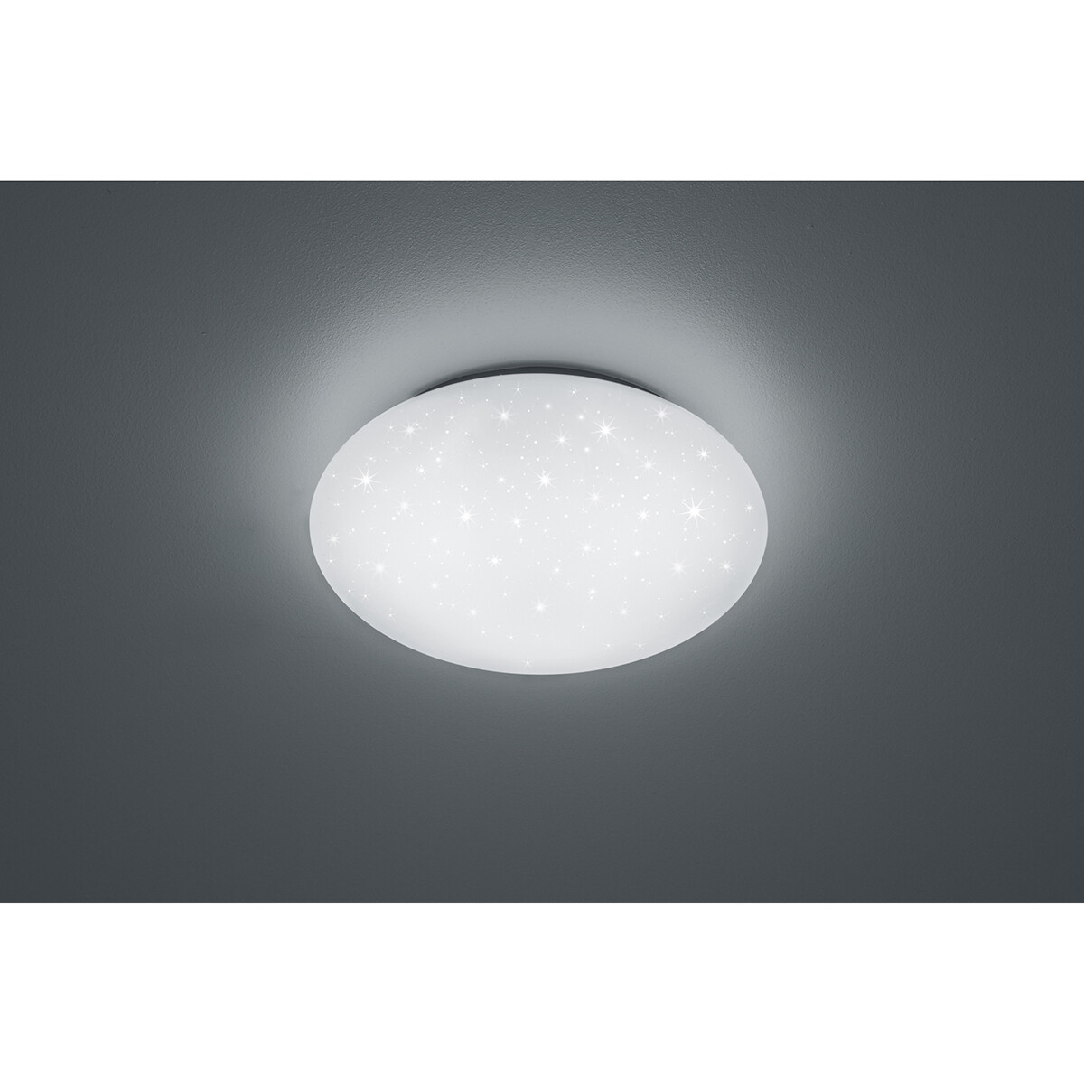 Plafonnier LED - Trion Puta - 15W - Blanc Neutre 4000K - Lumière Étoile - Étanche aux Éclaboussures IP44 - Rond - Mat Blanc - Plastique