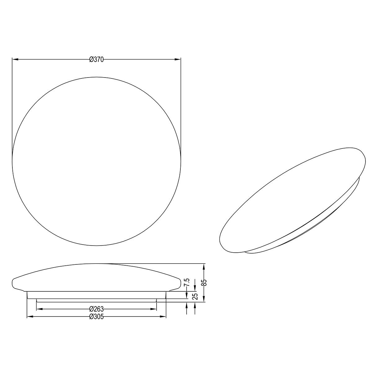 Plafonnier LED - Trion Puta - 15W - Blanc Neutre 4000K - Lumière Étoile - Étanche aux Éclaboussures IP44 - Rond - Mat Blanc - Plastique