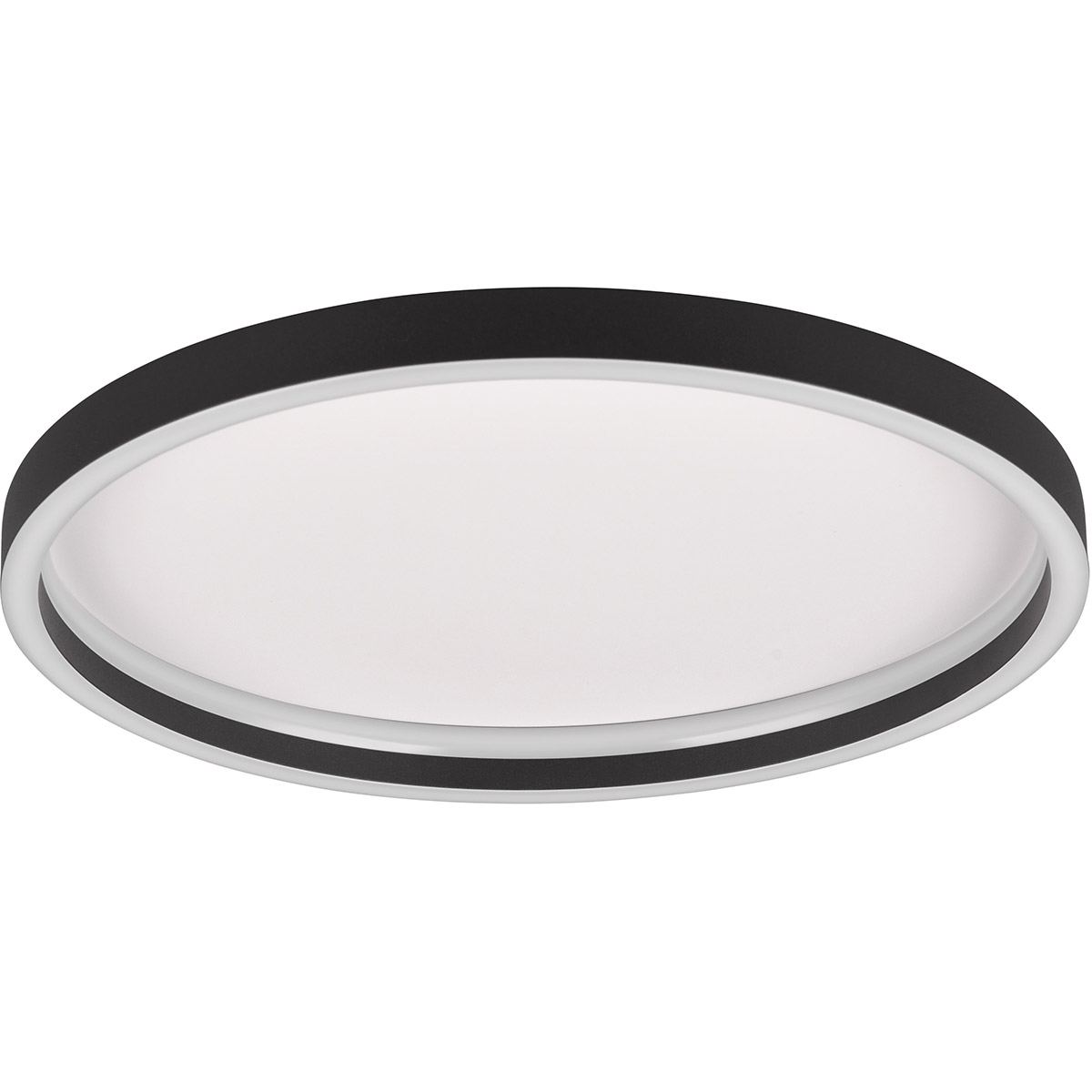 Plafonnier LED - Trion Rad - Montage en saillie Rond 20W - Blanc Chaud 3000K - Noir Mat - Métal