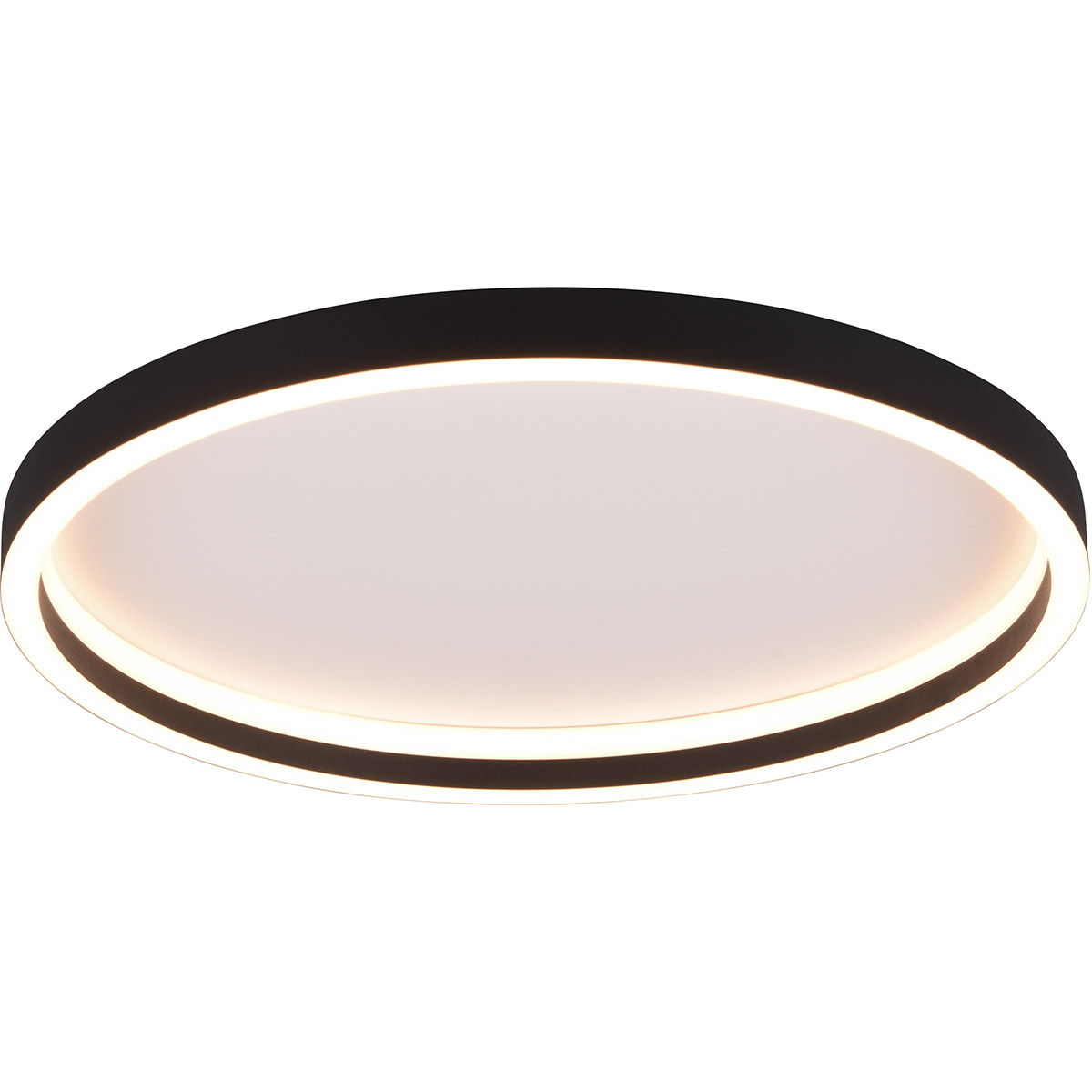 Plafonnier LED - Trion Rad - Montage en saillie Rond 20W - Blanc Chaud 3000K - Noir Mat - Métal