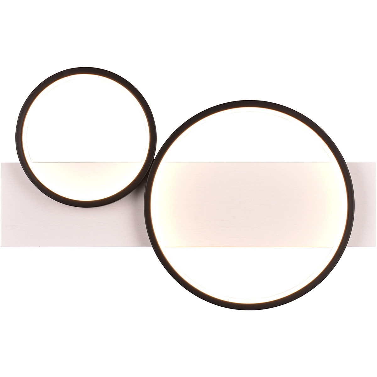 Plafonnier LED - Trion Rameda - 26W - Blanc Chaud 3000K - Dimmable - Rond Rectangulaire - Noir Mat - Métal