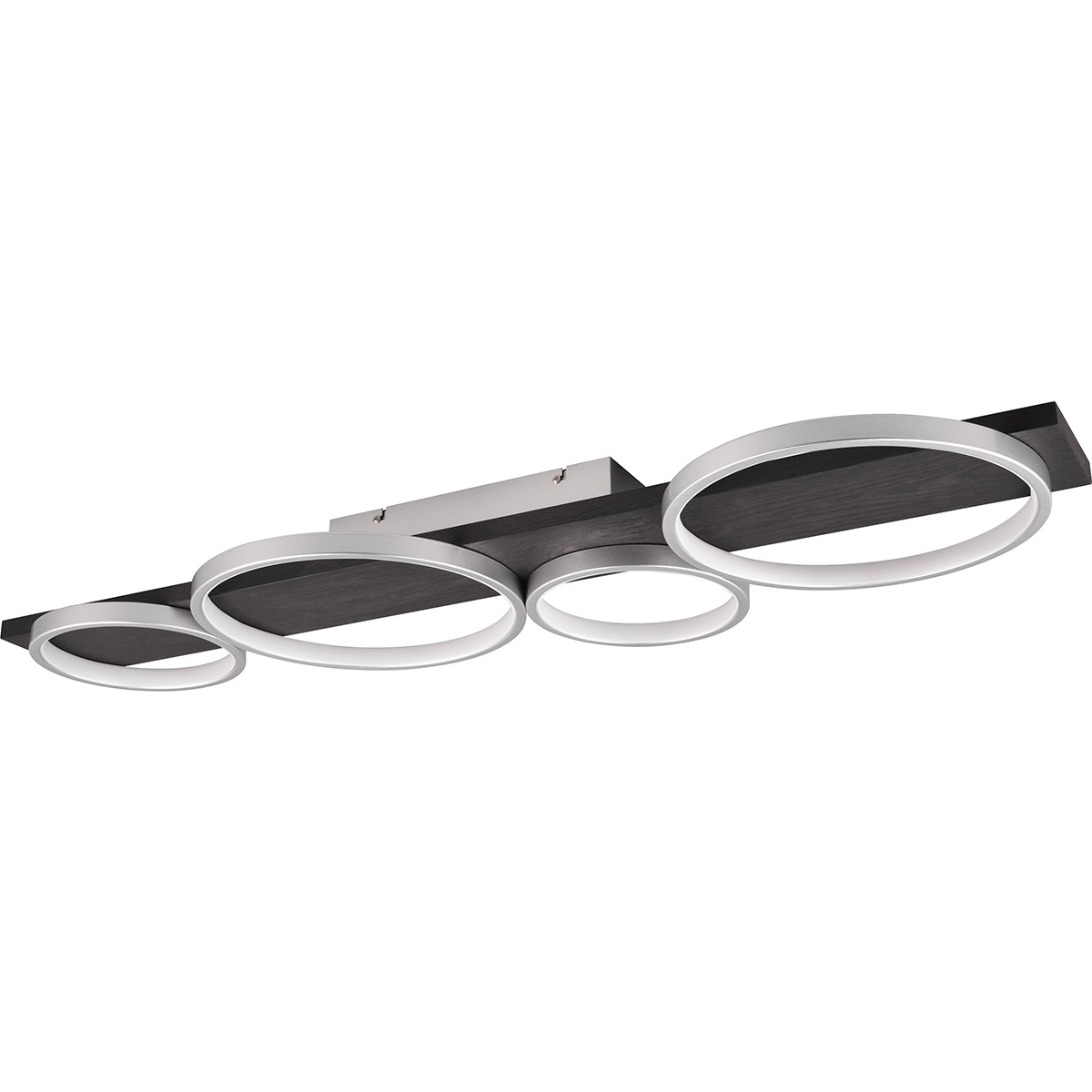 Plafonnier LED - Trion Rameda - 44W - Blanc Chaud 3000K - Dimmable - Rond Rectangulaire - Titane - Métal