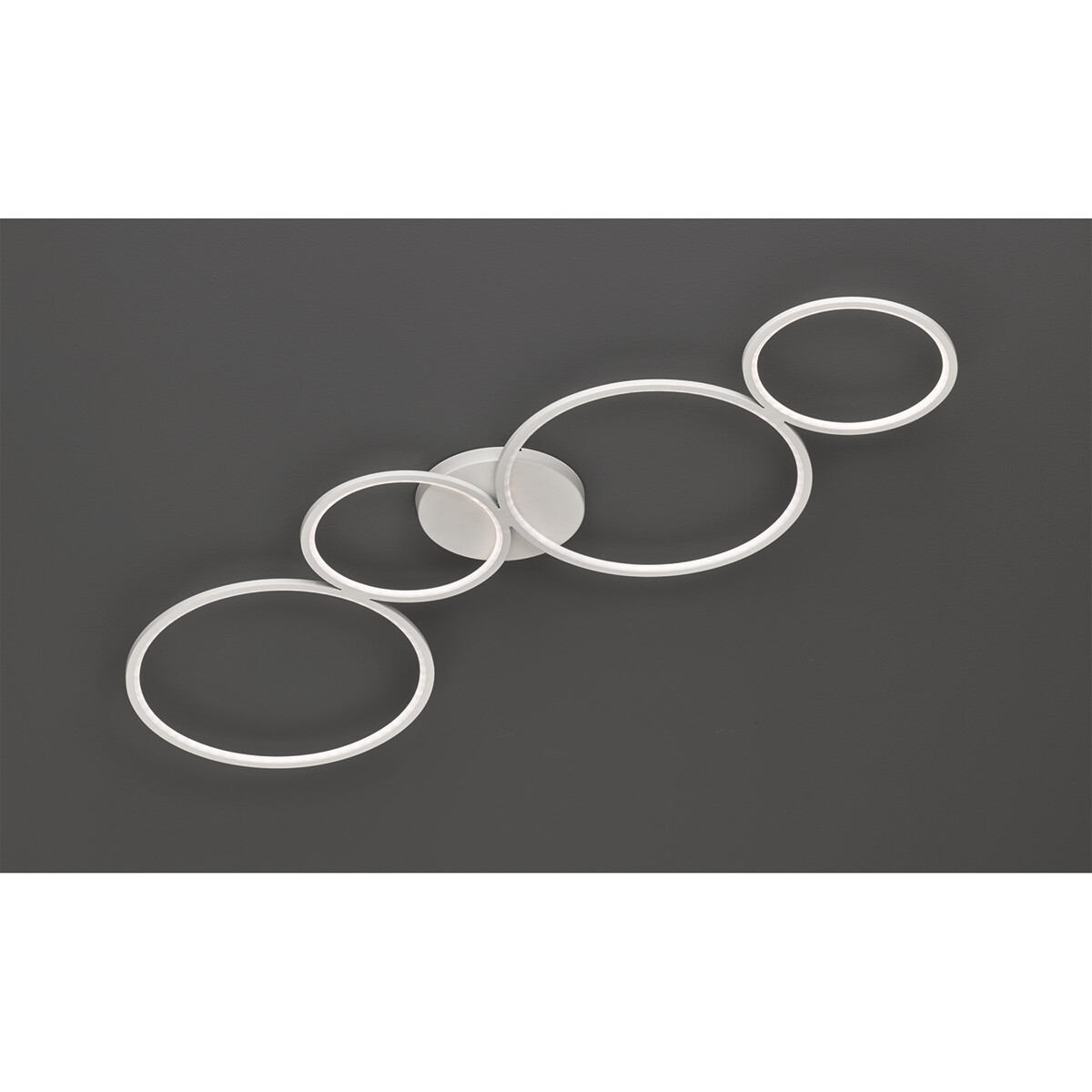 Plafonnier LED - Trion Rondy - 37W - Blanc Chaud 3000K - Dimmable - Rond - Mat Blanc - Aluminium