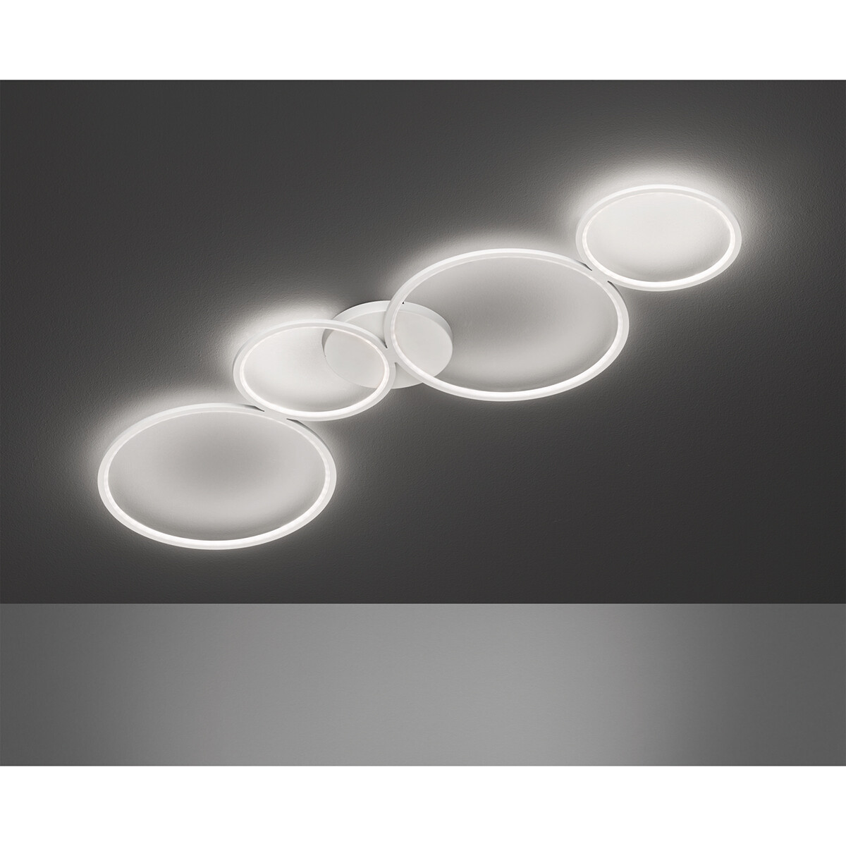 Plafonnier LED - Trion Rondy - 37W - Blanc Chaud 3000K - Dimmable - Rond - Mat Blanc - Aluminium