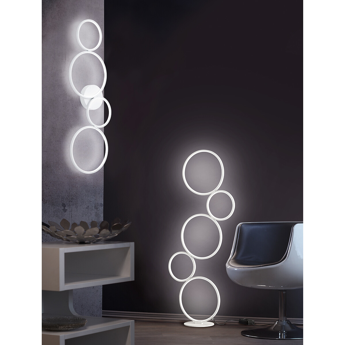 Plafonnier LED - Trion Rondy - 37W - Blanc Chaud 3000K - Dimmable - Rond - Mat Blanc - Aluminium