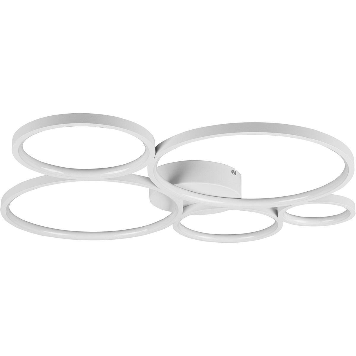 Plafonnier LED - Trion Rondy - 49W - Blanc Chaud 3000K - Dimmable - Rond - Mat Blanc - Aluminium