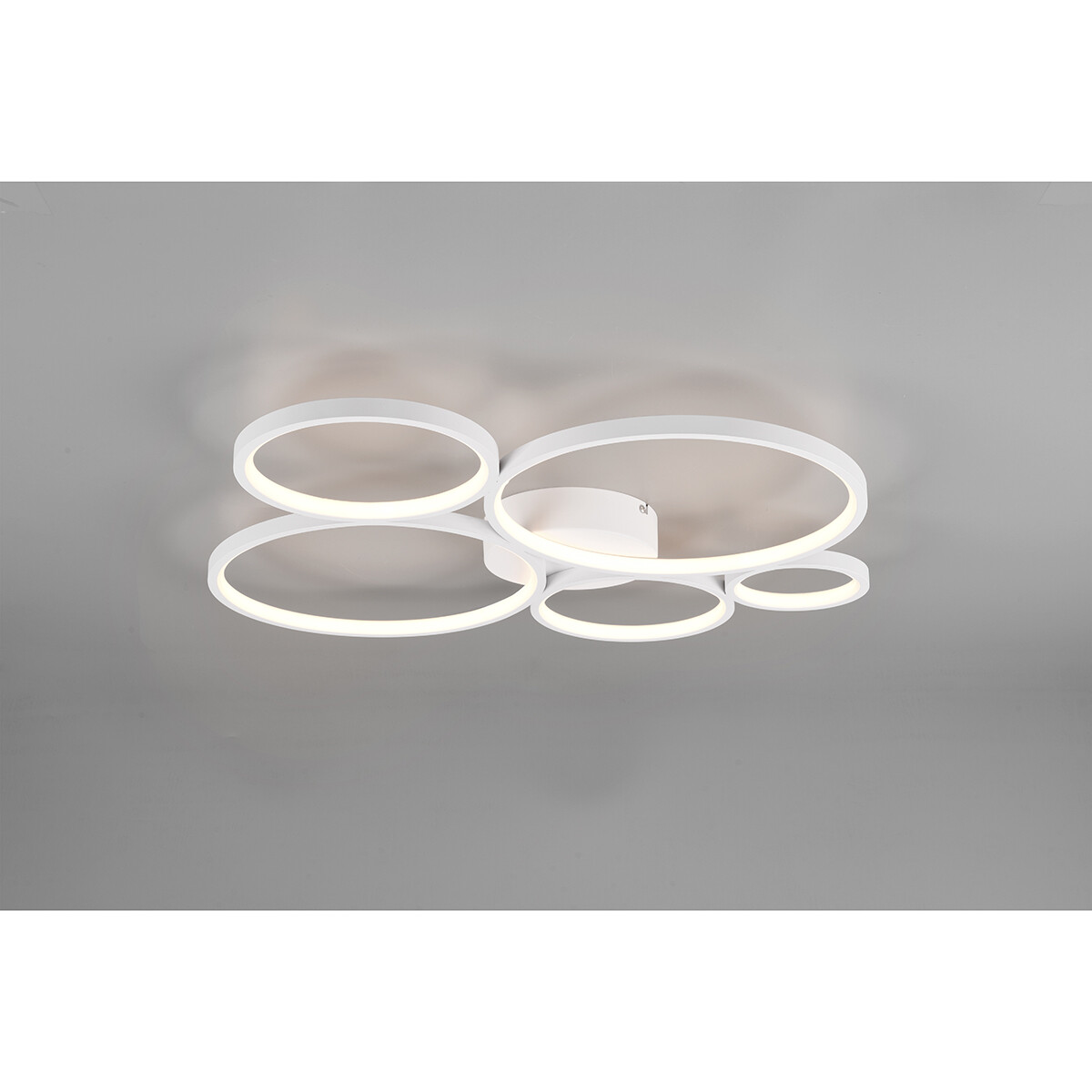 Plafonnier LED - Trion Rondy - 49W - Blanc Chaud 3000K - Dimmable - Rond - Mat Blanc - Aluminium