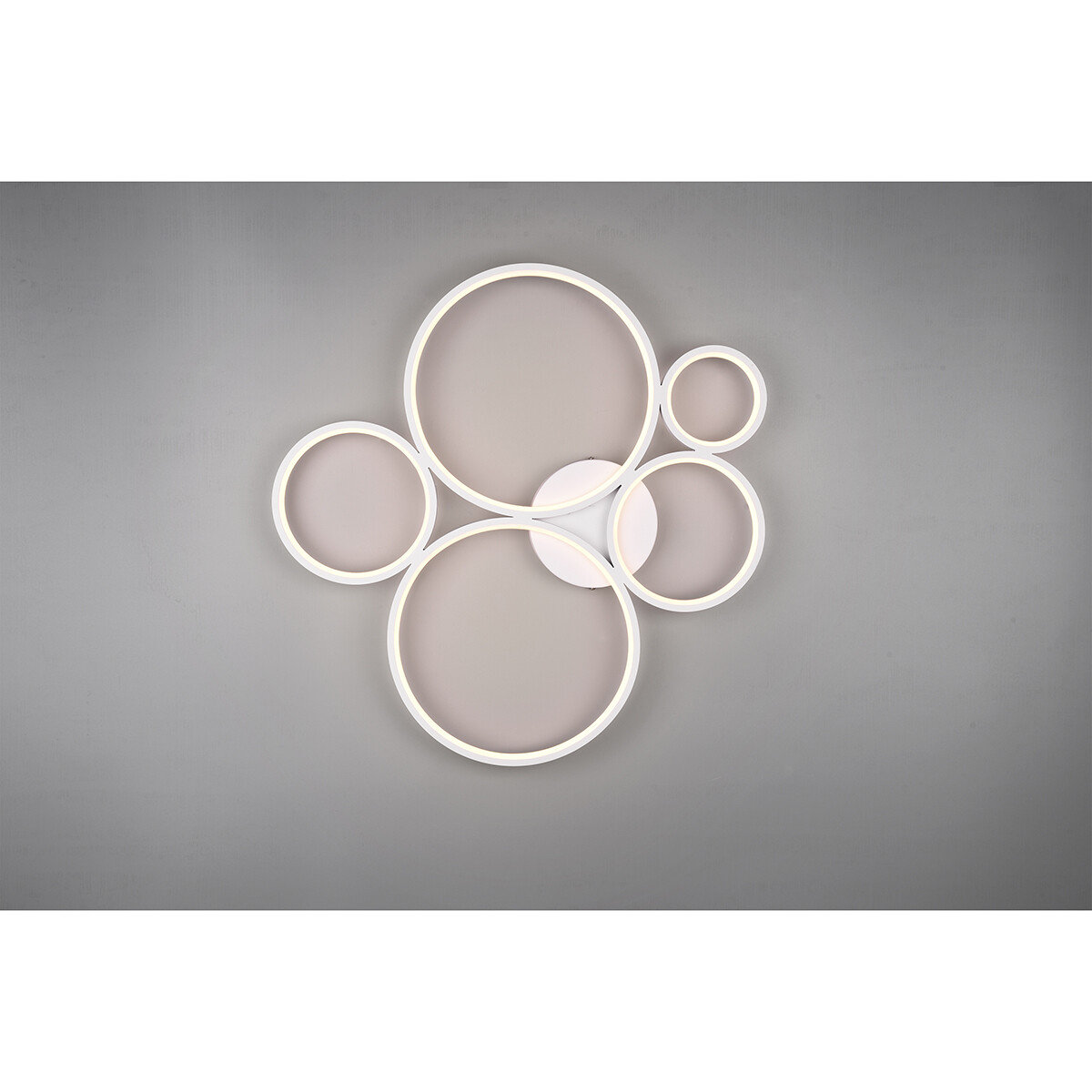 Plafonnier LED - Trion Rondy - 49W - Blanc Chaud 3000K - Dimmable - Rond - Mat Blanc - Aluminium