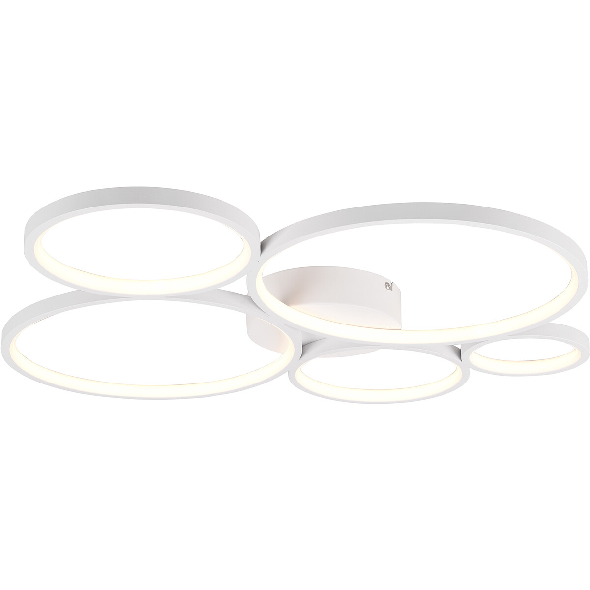 Plafonnier LED - Trion Rondy - 49W - Blanc Chaud 3000K - Dimmable - Rond - Mat Blanc - Aluminium