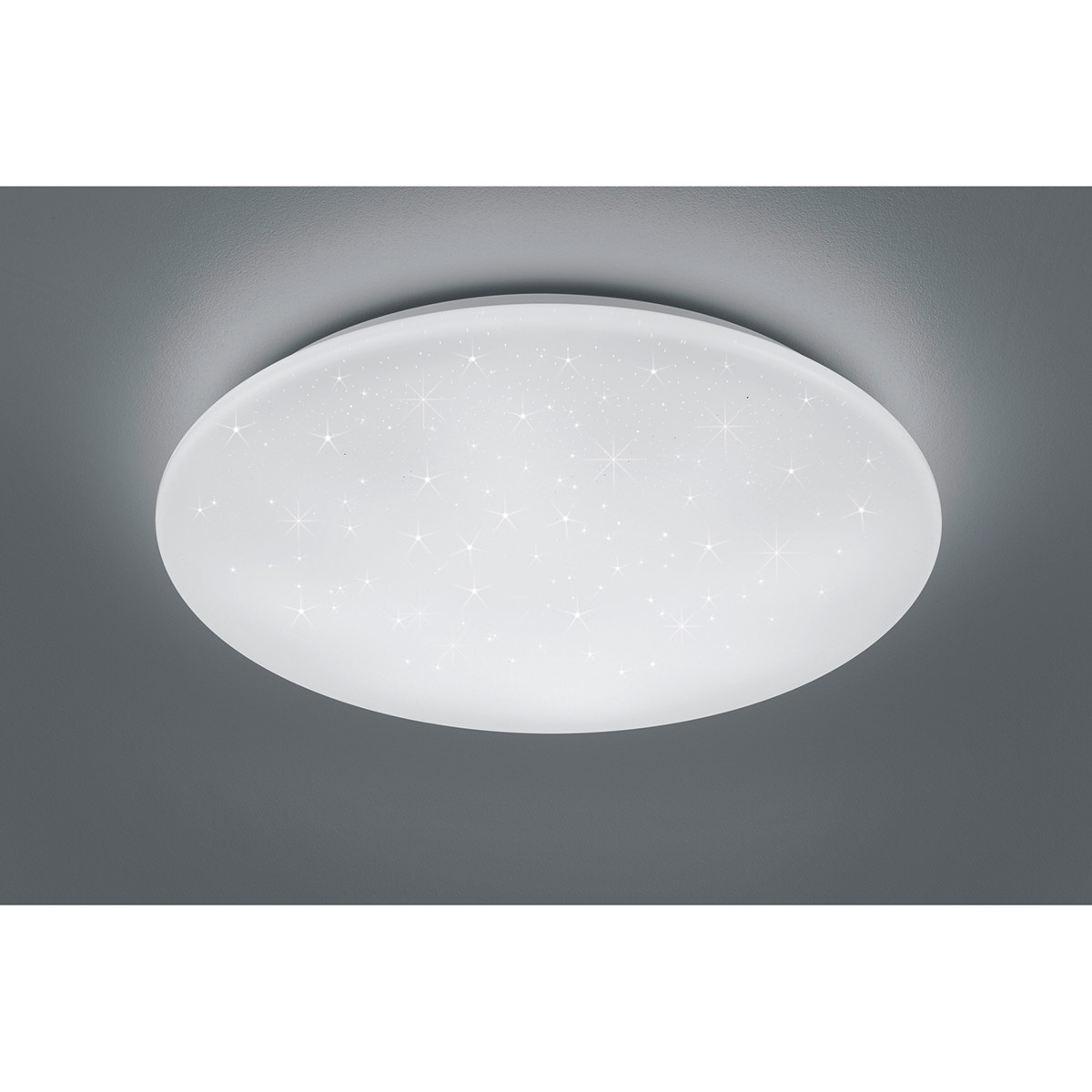 Plafonnier LED - Trion Ster - 27W - Couleur de lumière ajustable - Dimmable - Télécommande - Lumière Étoile - Rond - Mat Blanc - Plastique