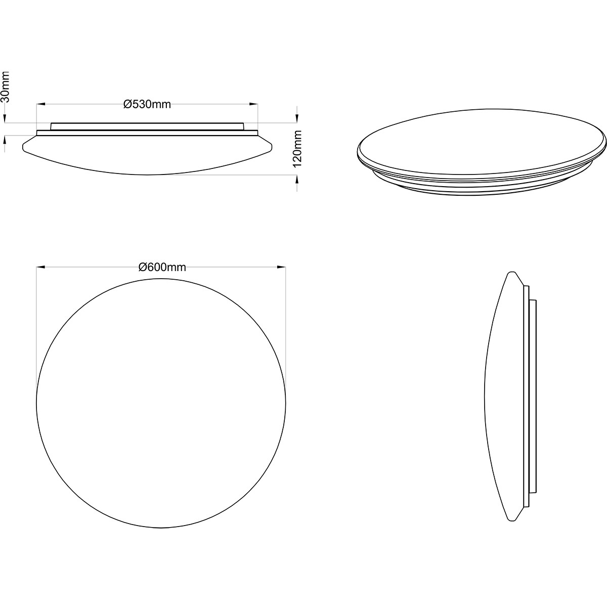 Plafonnier LED - Trion Ster - 27W - Couleur de lumière ajustable - Dimmable - Télécommande - Lumière Étoile - Rond - Mat Blanc - Plastique