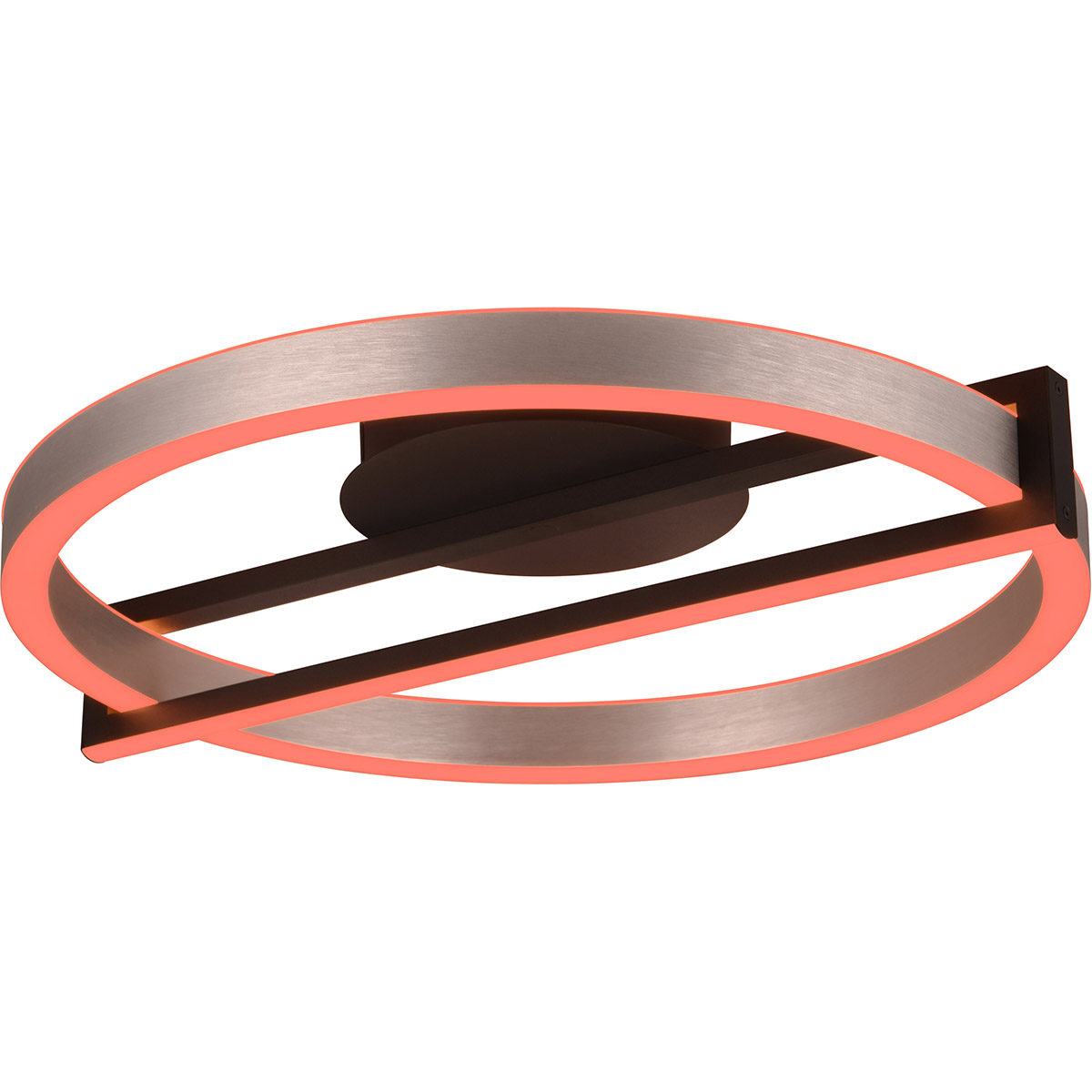 Plafonnier LED - Trion Tompie - 55W - Couleur ajustable - Dimmable - Ronde - Aluminium Brossé - Métal