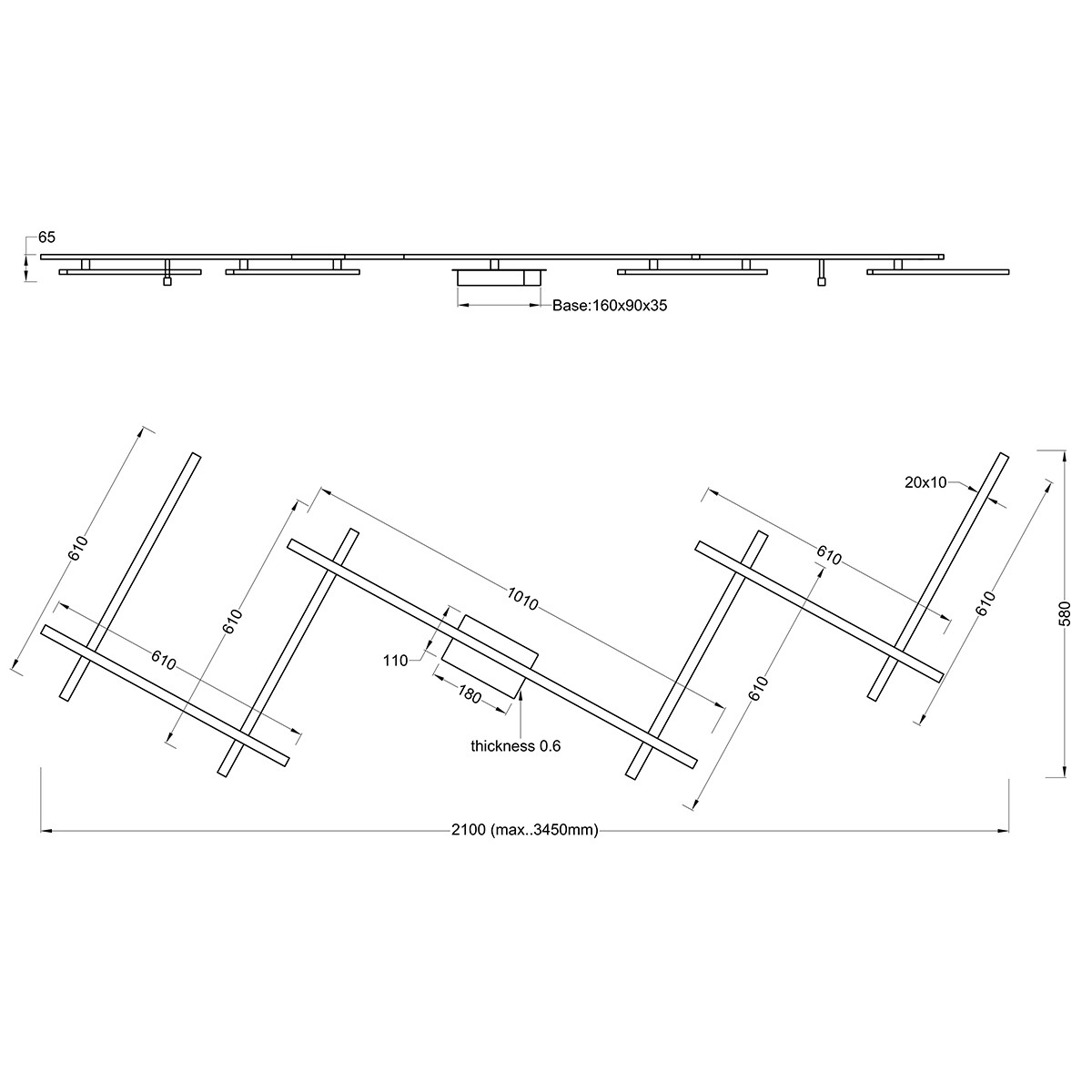 Plafonnier LED - Trion Undiro - 28W - Blanc Chaud 3000K - 2-lumières - Dimmable - Rectangle - Mat Nickel - Aluminium