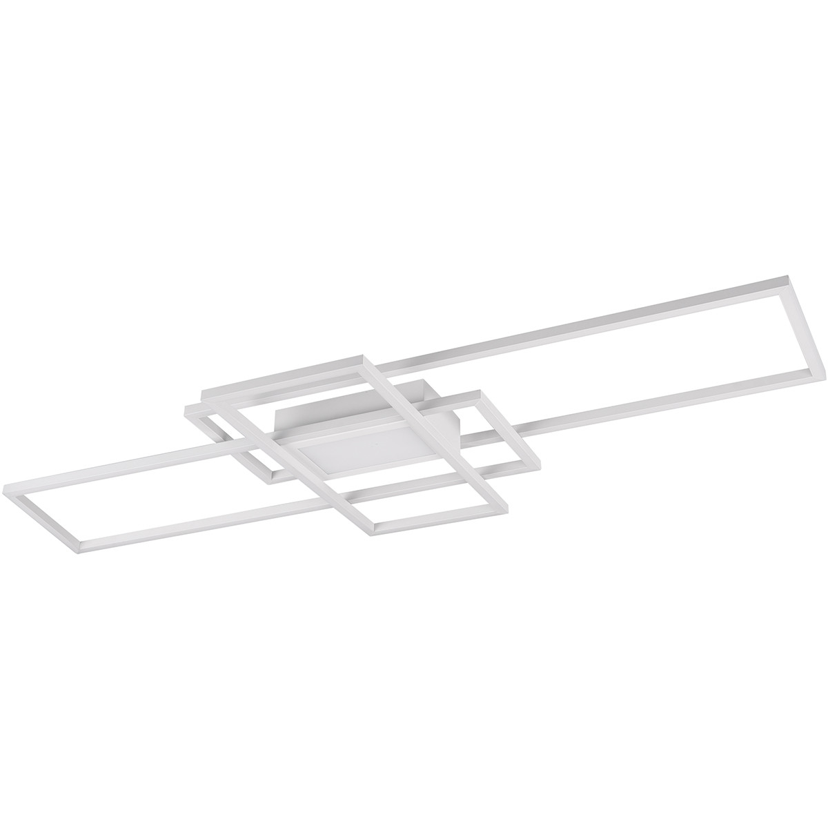 Plafonnier LED - Éclairage de Plafond - Trion Urano - 60W - Couleur de lumière ajustable - Télécommande - Dimmable - Rectangle - Mat Blanc - Aluminium