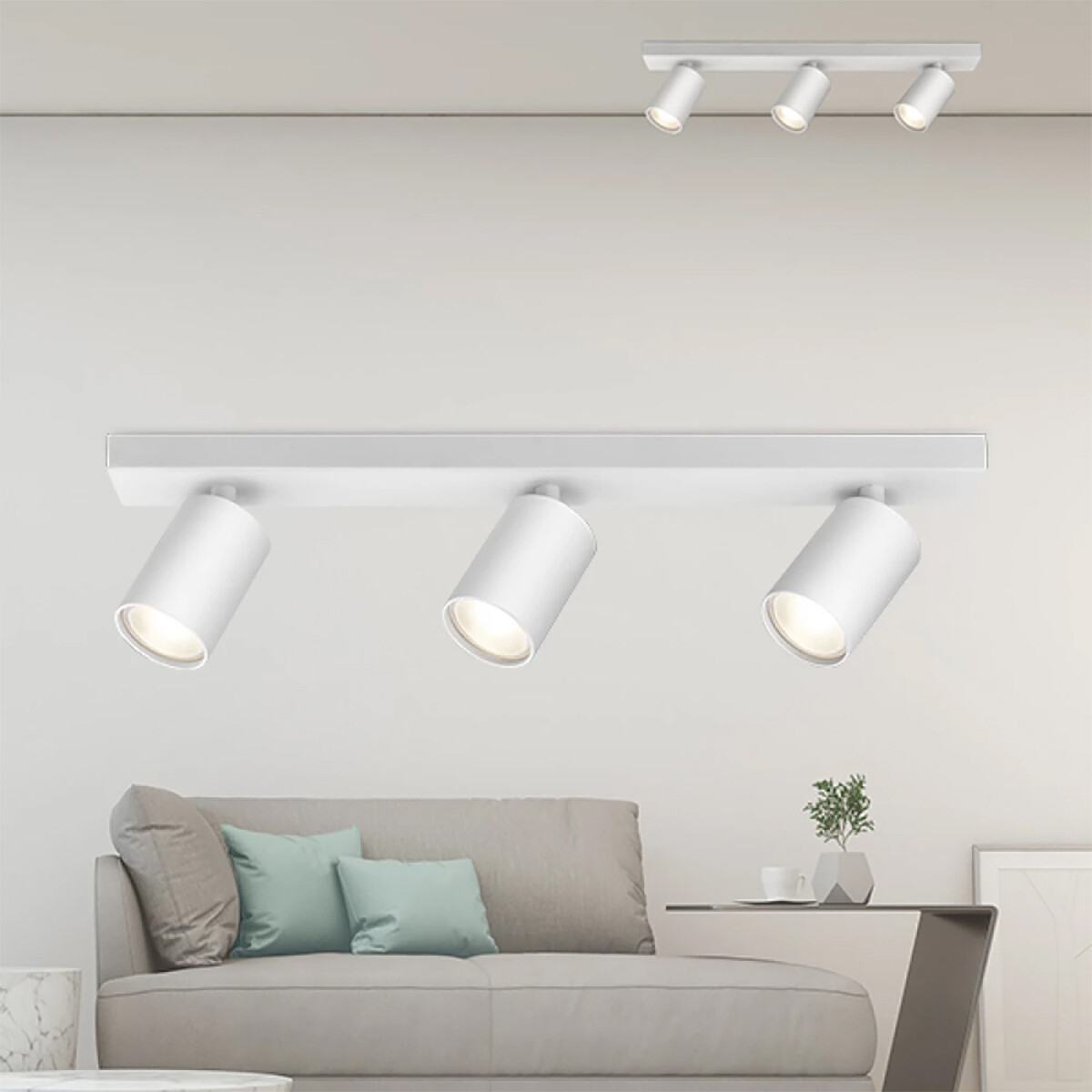 Spot de plafond LED - Brinton Betin - Douille GU10 - 3-lumières - Rond - Mat Blanc - Inclinable - Aluminium