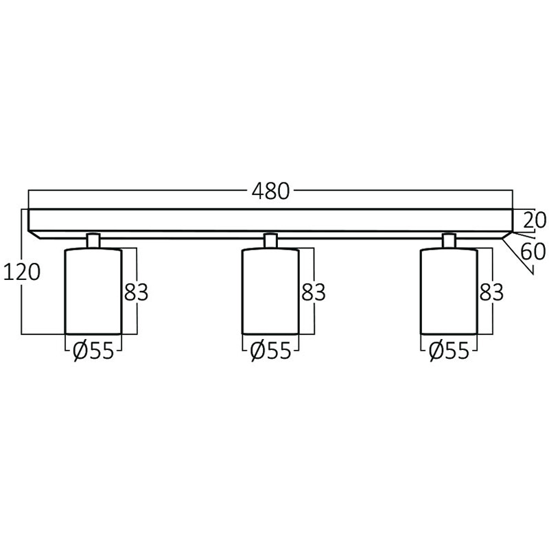 Spot de plafond LED - Brinton Betin - Douille GU10 - 3-lumières - Rond - Mat Blanc - Inclinable - Aluminium