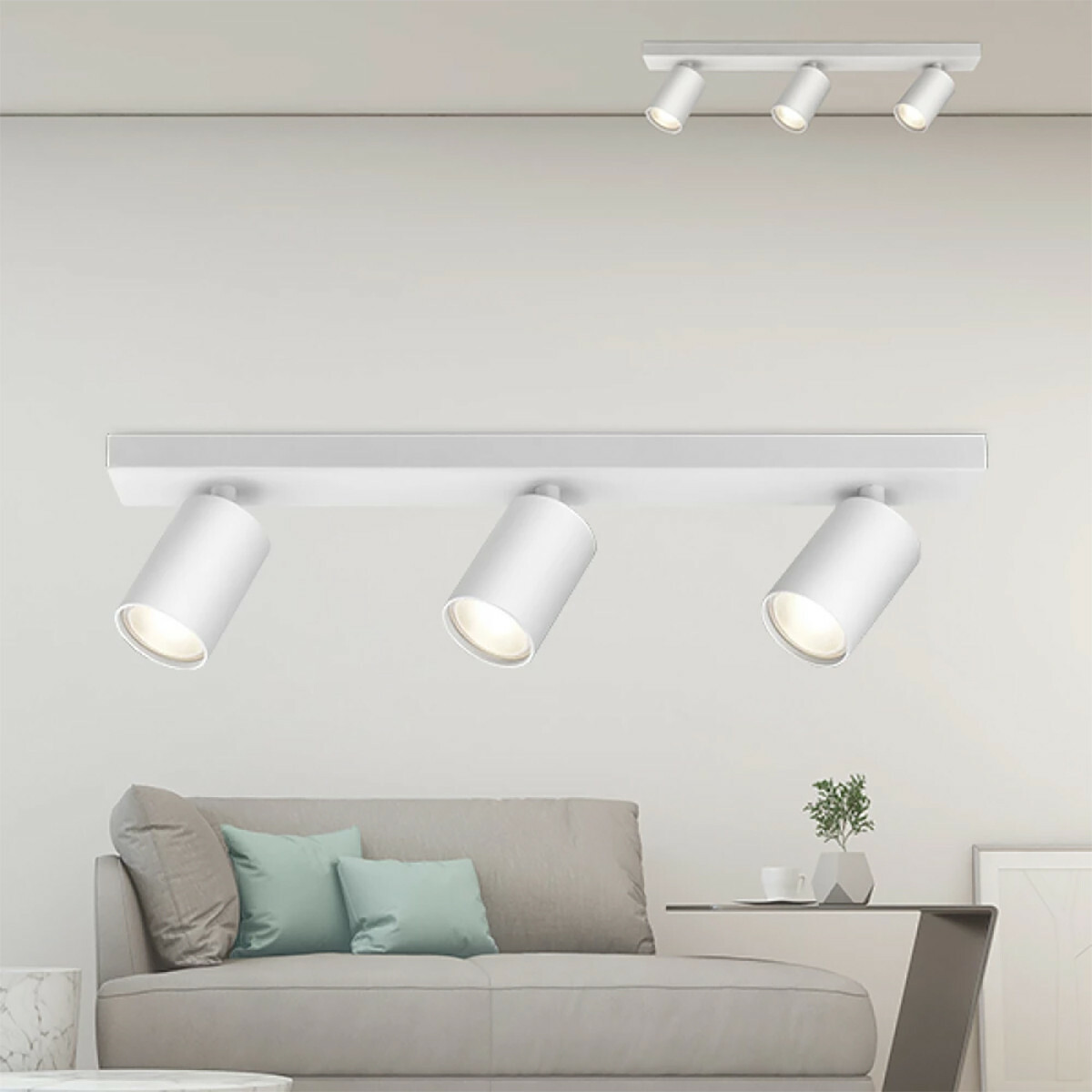 Spot de plafond LED - Brinton Betin - Douille GU10 - 3-lumières - Rond - Mat Blanc - Inclinable - Aluminium - Philips - CorePro 827 36D - Dimmable - 12W - Blanc Chaud 2700K