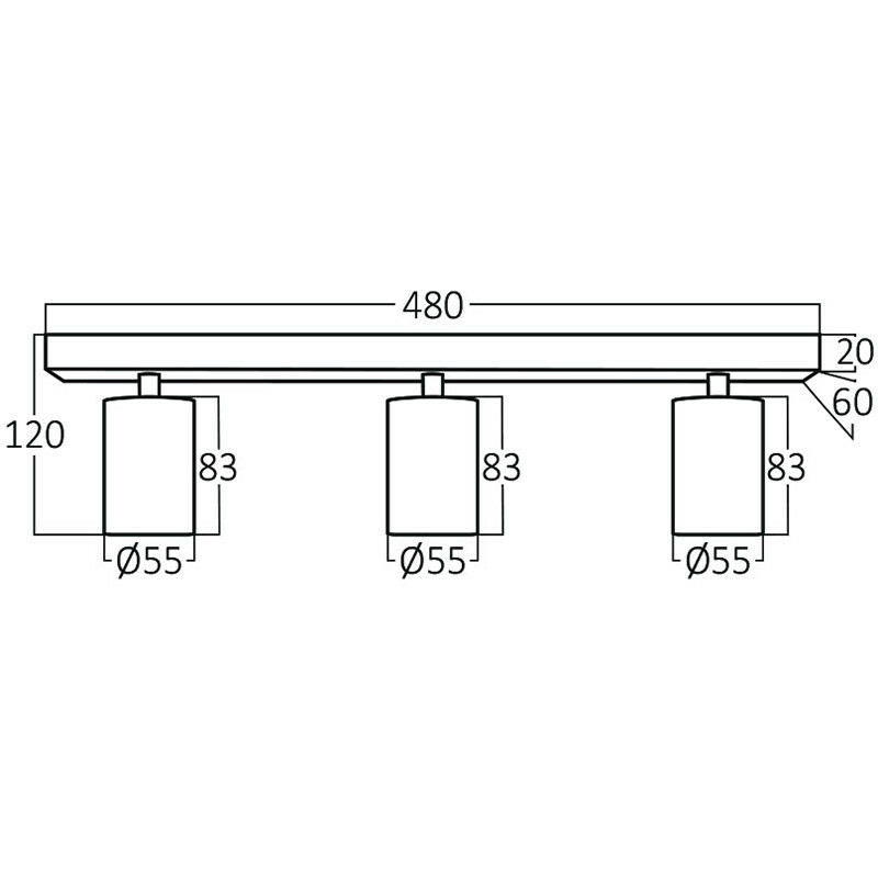 Spot de plafond LED - Brinton Betin - Douille GU10 - 3-lumières - Rond - Mat Blanc - Inclinable - Aluminium - Philips - CorePro 827 36D - Dimmable - 12W - Blanc Chaud 2700K