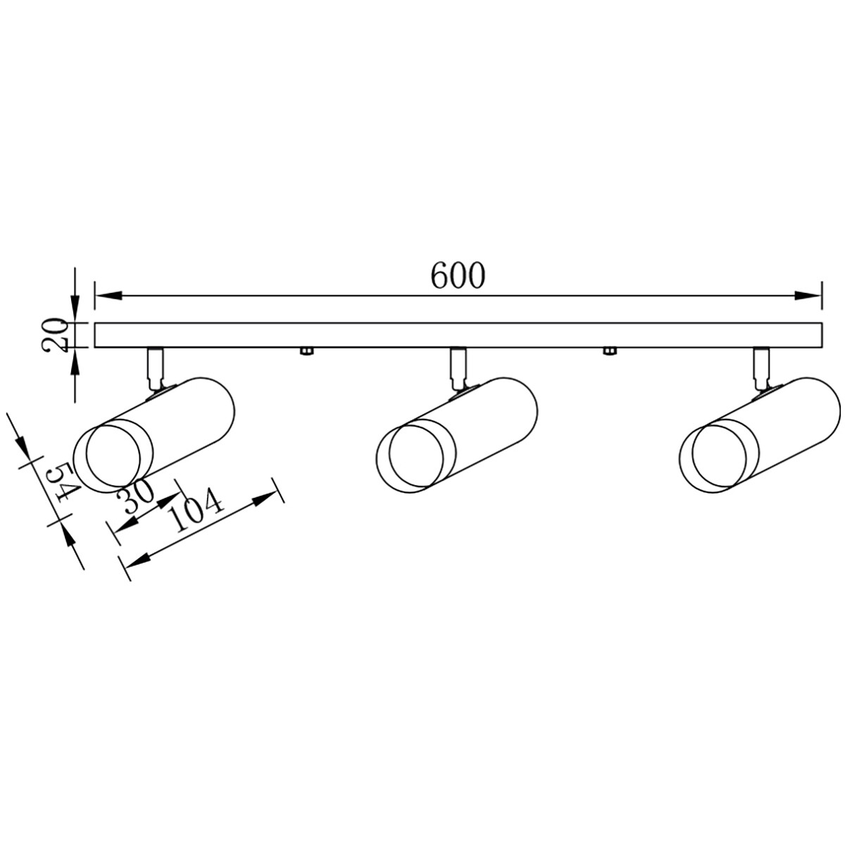 LED Spot Plafonnier - Brinton Tronta - GU10 Douille - 3-spots - Orientable - Rond/Rectangulaire - Noir/Or