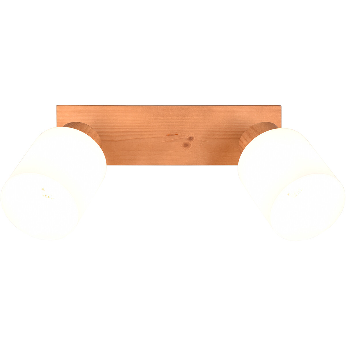 Spot de plafond LED - Éclairage de Plafond - Trion Asmara - Douille E14 - 2-lumières - Rectangle - Mat Brun - Bois