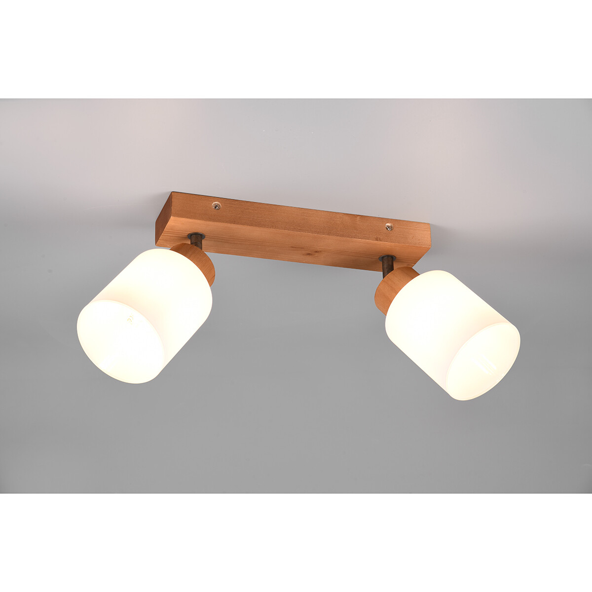 Spot de plafond LED - Éclairage de Plafond - Trion Asmara - Douille E14 - 2-lumières - Rectangle - Mat Brun - Bois