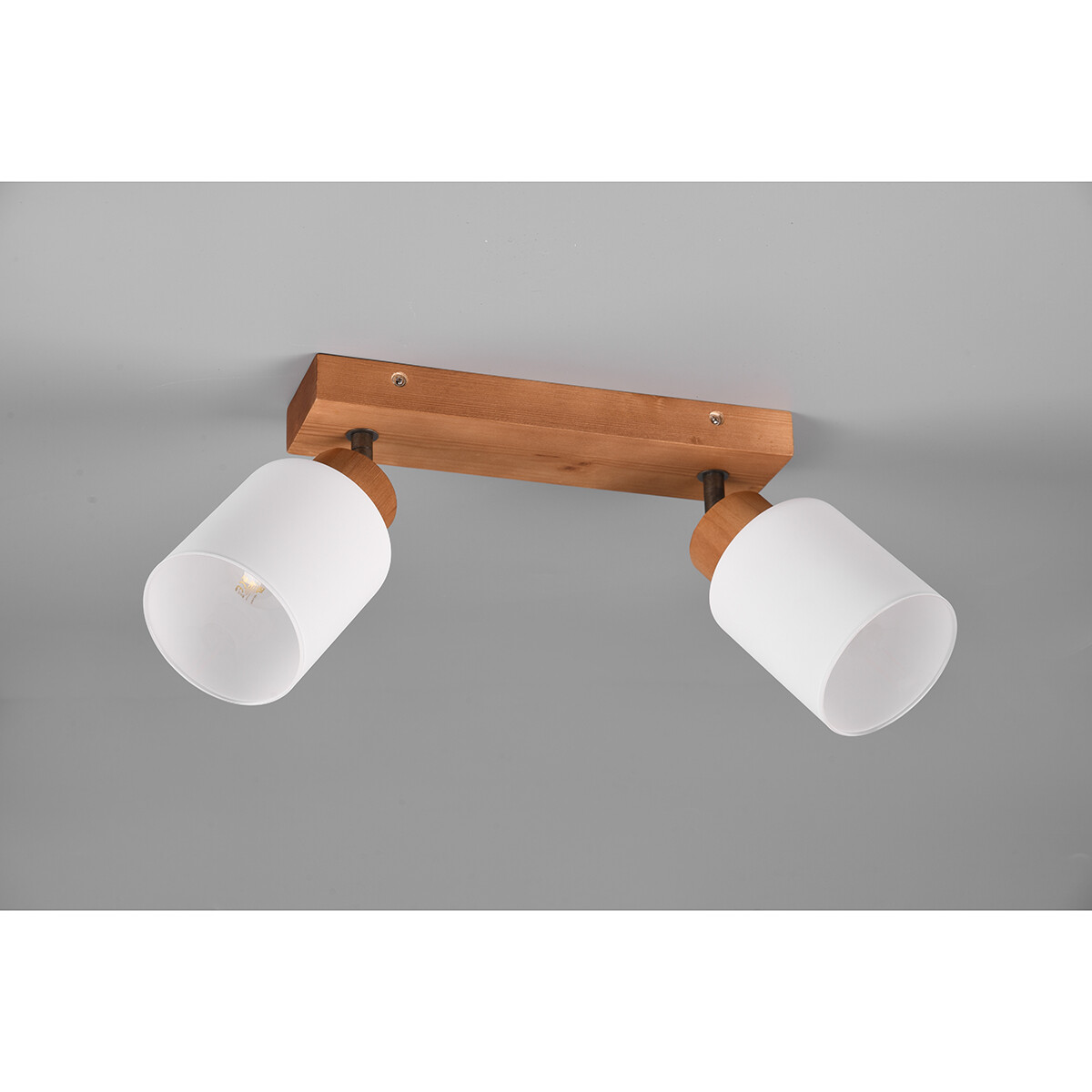 Spot de plafond LED - Éclairage de Plafond - Trion Asmara - Douille E14 - 2-lumières - Rectangle - Mat Brun - Bois