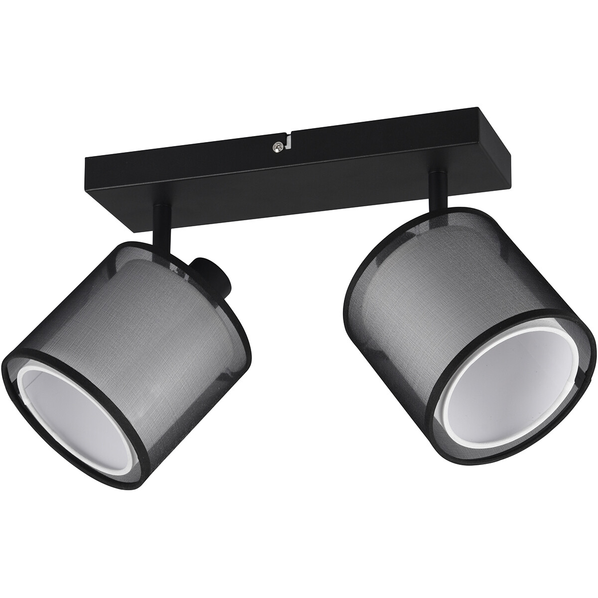 Spot de plafond LED - Éclairage de Plafond - Trion Bidon - Douille E14 - 2-lumières - Rectangle - Mat Noir - Aluminium