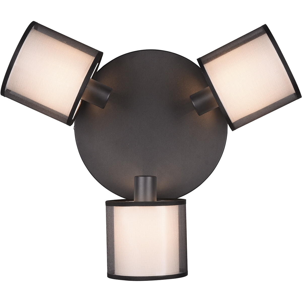 Spot de plafond LED - Éclairage de Plafond - Trion Bidon - Douille E14 - 3-lumières - Rond - Mat Noir - Aluminium