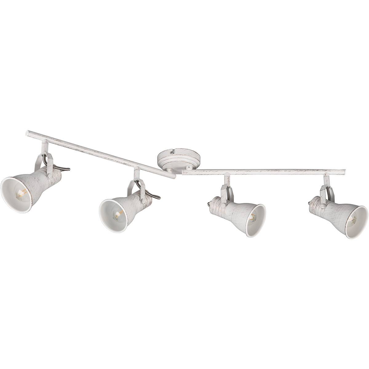 Spot de plafond LED - Éclairage de Plafond - Trion Sanita - Douille E14 - 4-lumières - Rectangle - Blanc Antique - Aluminium