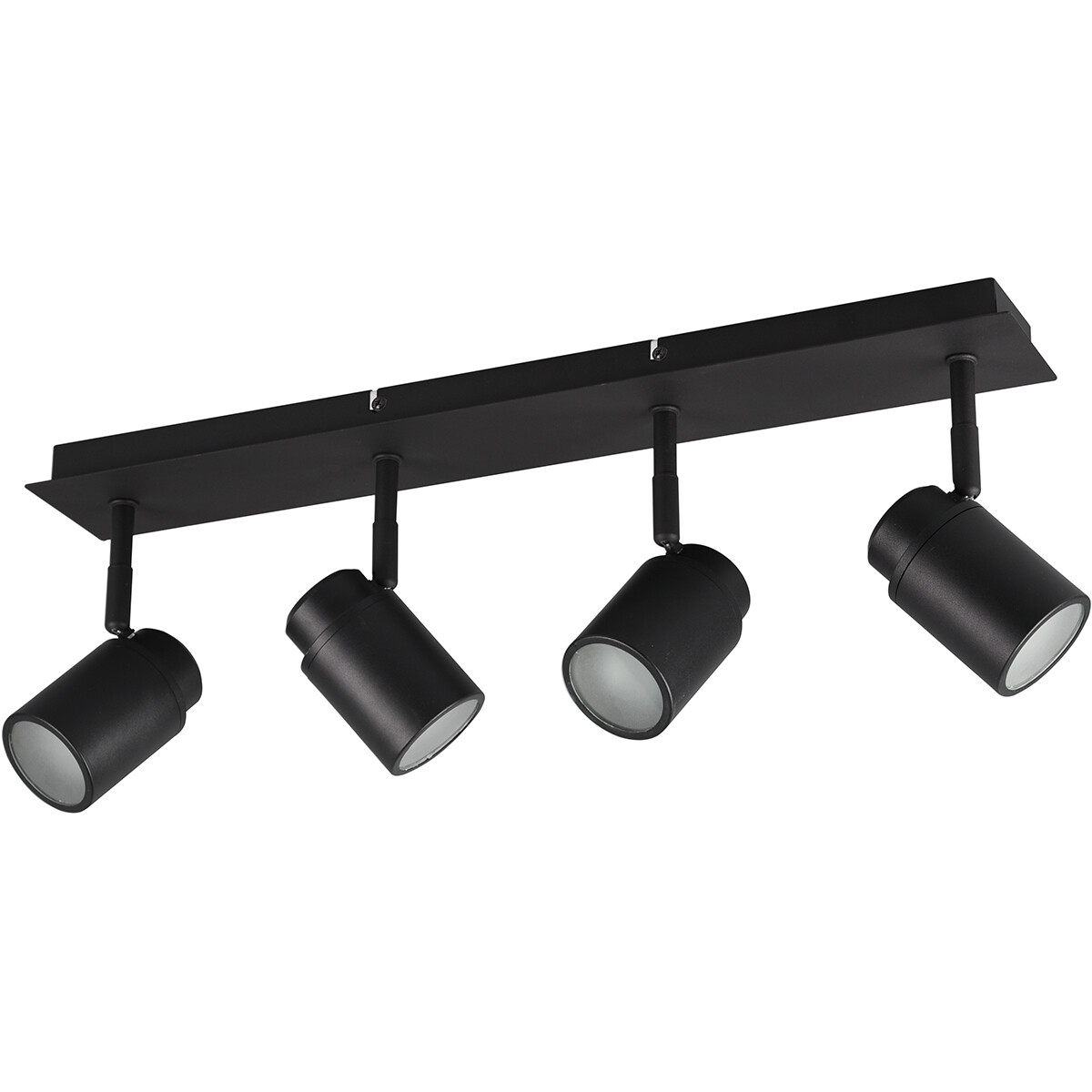 Spot de plafond LED - Trion Artion - Douille GU10 - Étanche aux Éclaboussures IP44 - Rectangle - Mat Noir - Aluminium