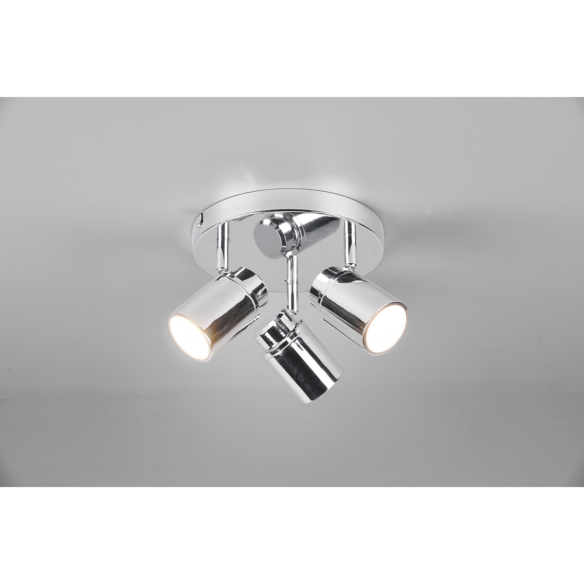 Spot de plafond LED - Trion Artion - Douille GU10 - Étanche aux Éclaboussures IP44 - Rond - Mat Chrome - Aluminium