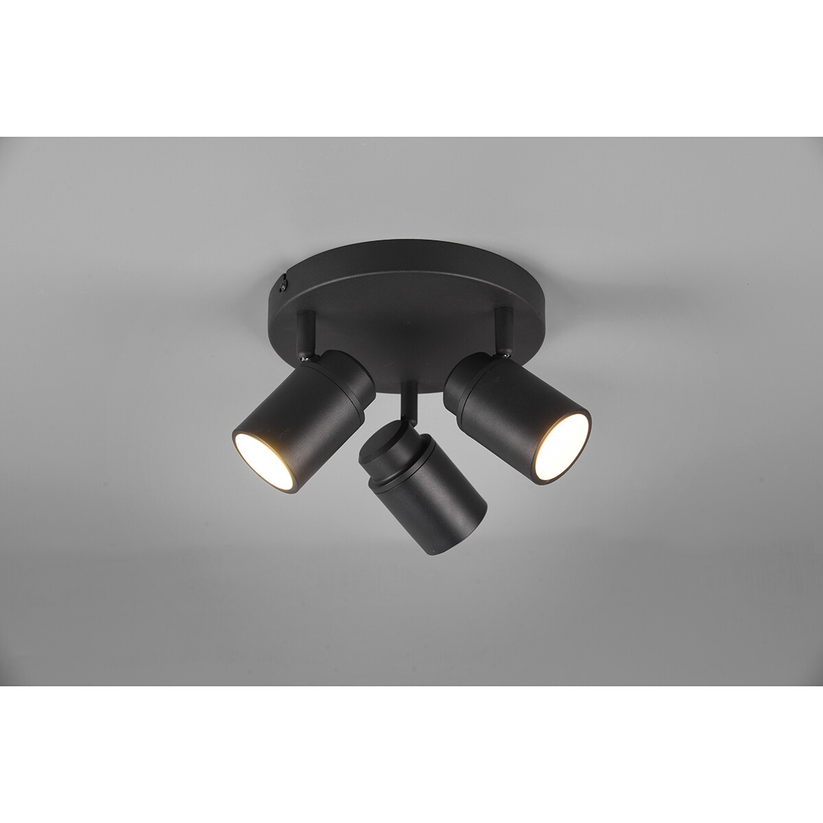 Spot de plafond LED - Trion Artion - Douille GU10 - Étanche aux Éclaboussures IP44 - Rond - Mat Noir - Aluminium