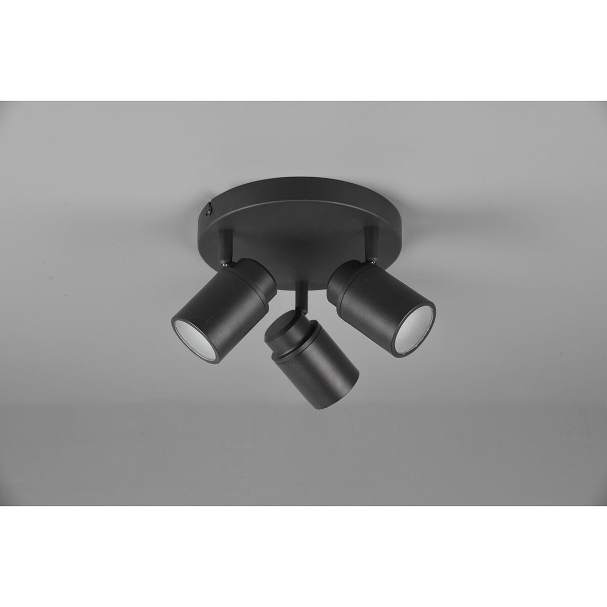 Spot de plafond LED - Trion Artion - Douille GU10 - Étanche aux Éclaboussures IP44 - Rond - Mat Noir - Aluminium