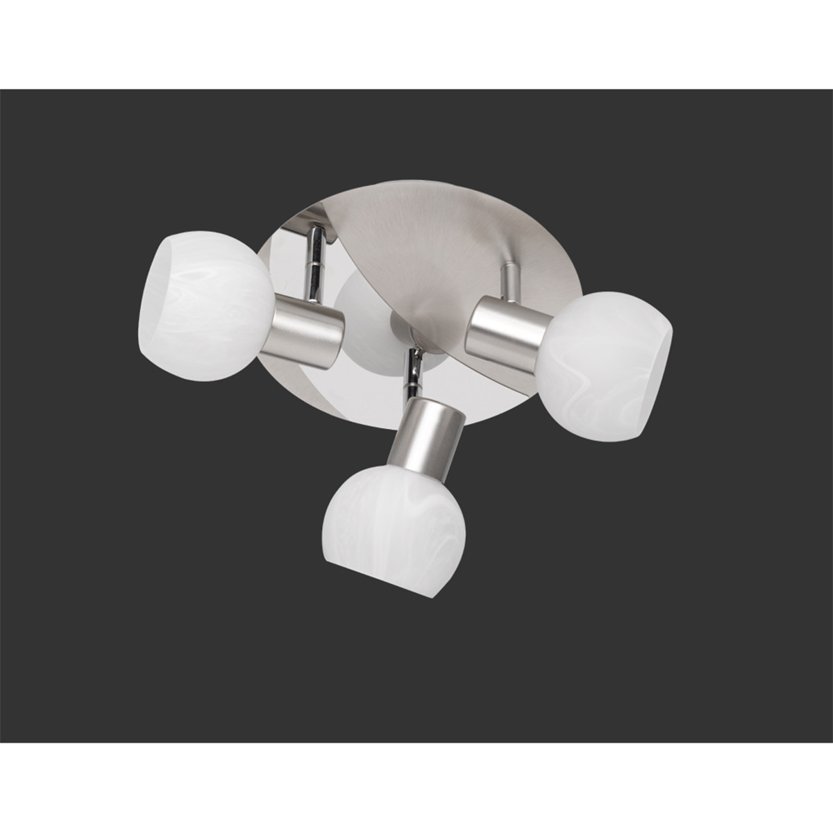 Spot de plafond LED - Trion Besina - Douille E14 - 3-lumières - Rond - Mat Nickel - Aluminium