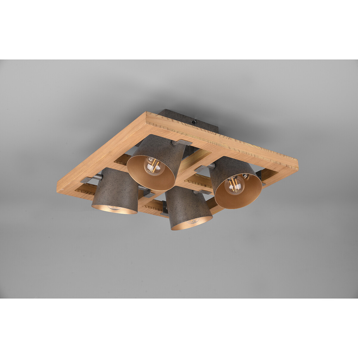 Spot de plafond LED - Trion Bimm - Douille E14 - 4-lumières - Rond - Nickel Antique - Aluminium