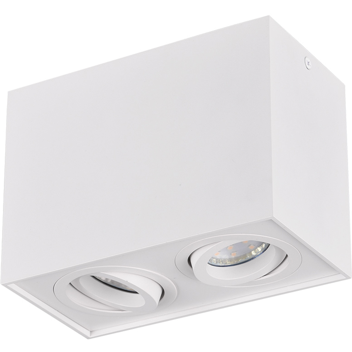 Spot de plafond LED - Trion Bisqy - Douille GU10 - 2-lumières - Rectangle - Mat Blanc - Aluminium