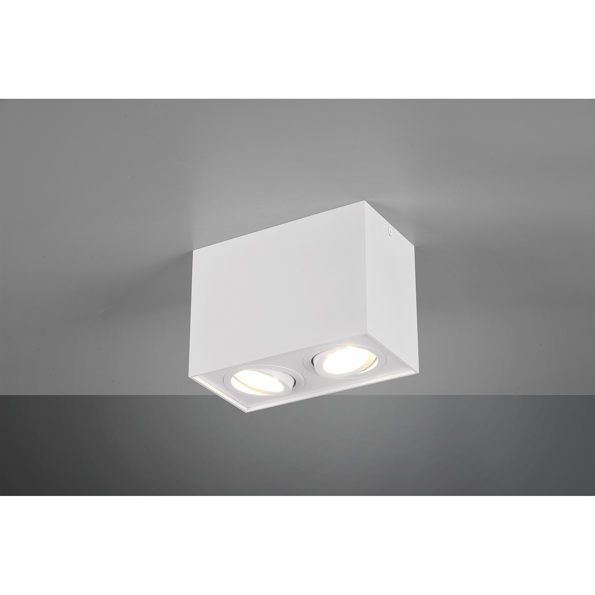 Spot de plafond LED - Trion Bisqy - Douille GU10 - 2-lumières - Rectangle - Mat Blanc - Aluminium