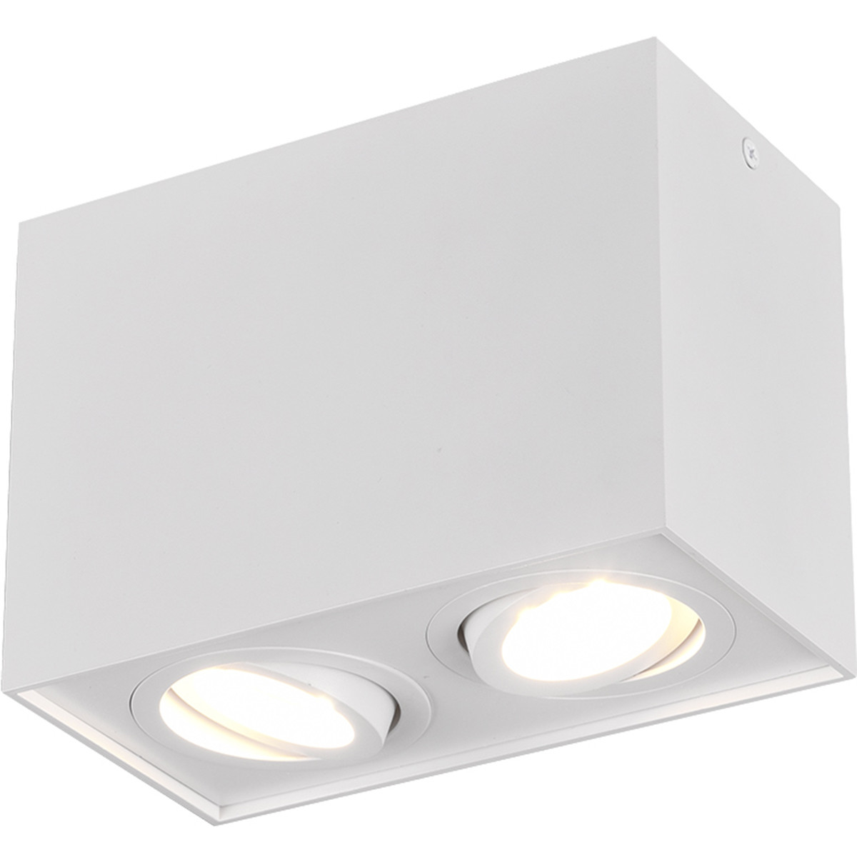 Spot de plafond LED - Trion Bisqy - Douille GU10 - 2-lumières - Rectangle - Mat Blanc - Aluminium