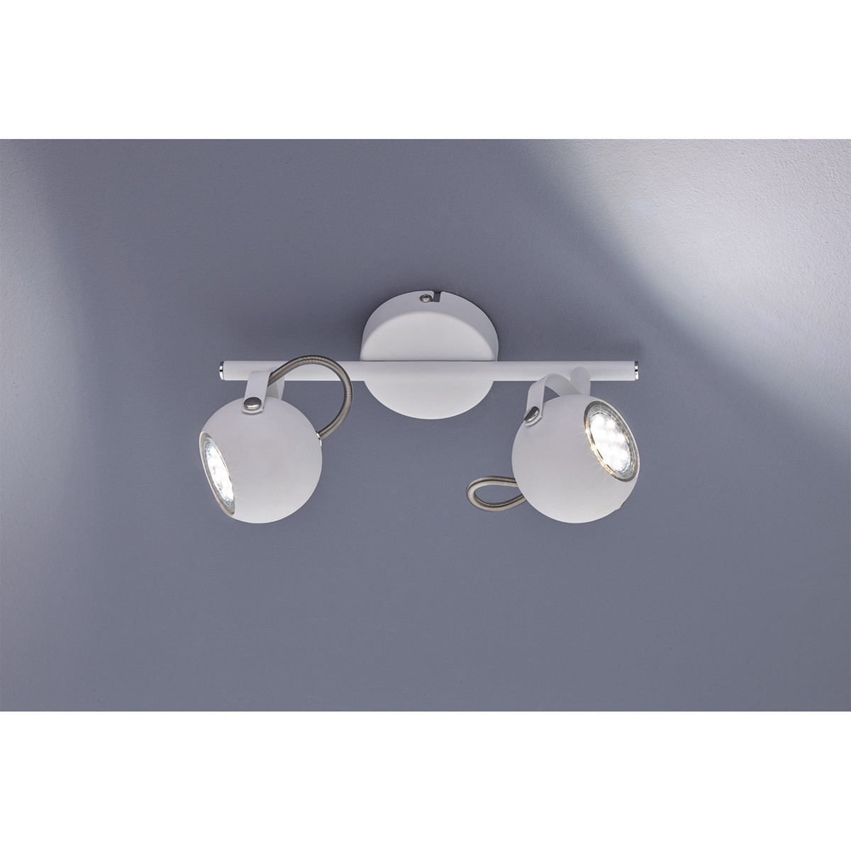 Spot de plafond LED - Trion Bosty - Douille GU10 - 2-lumières - Rectangle - Mat Blanc - Aluminium