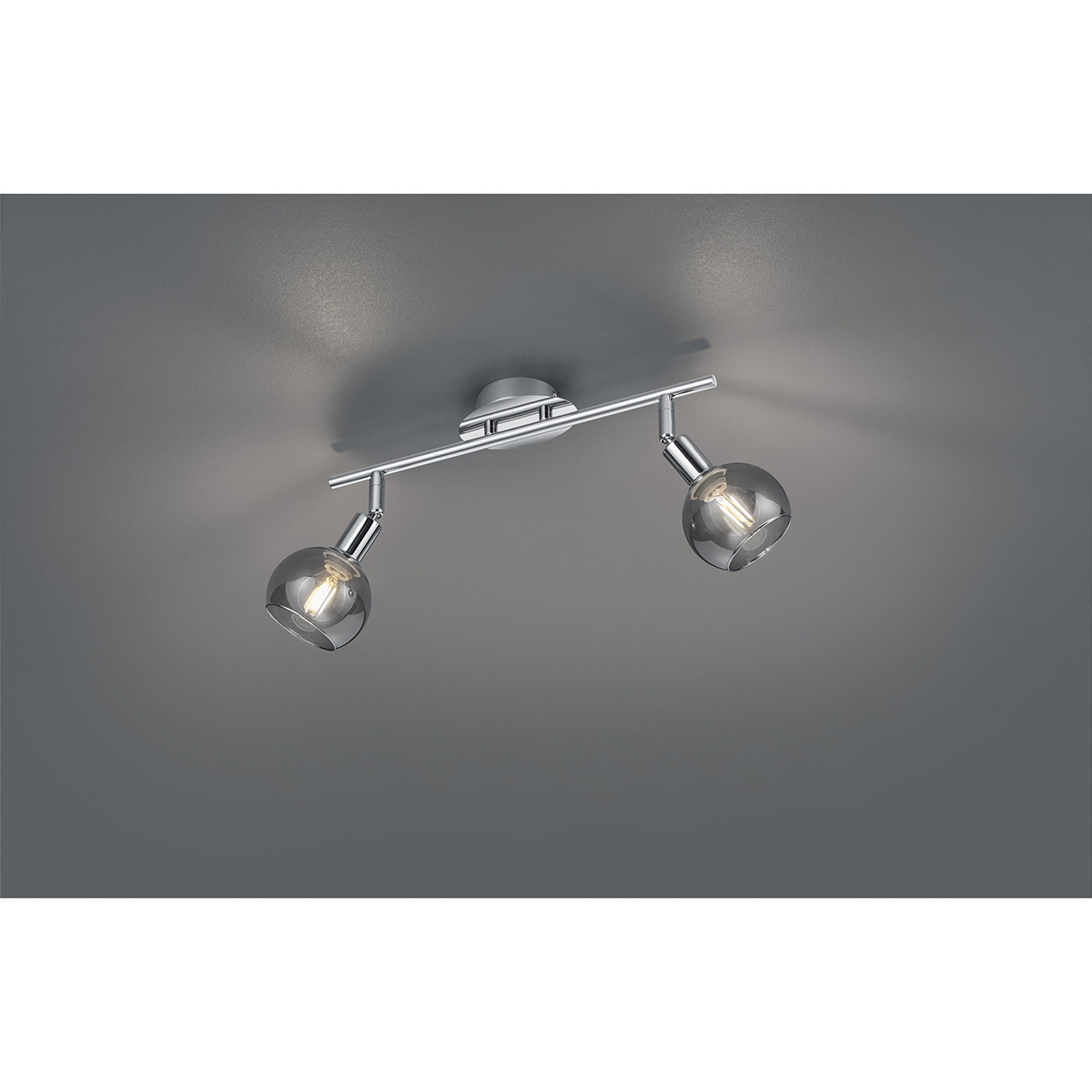 Spot de plafond LED - Trion Brista - Douille E14 - 2-lumières - Rond - Chrome Brillant - Aluminium