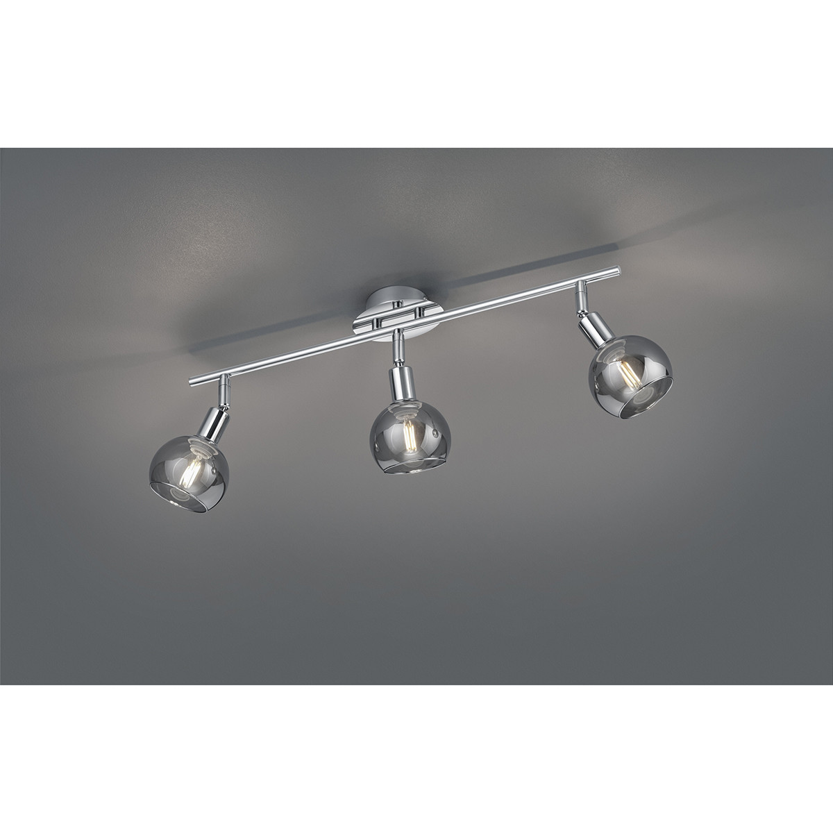 Spot de plafond LED - Trion Brista - Douille E14 - 3-lumières - Rond - Chrome Brillant - Aluminium