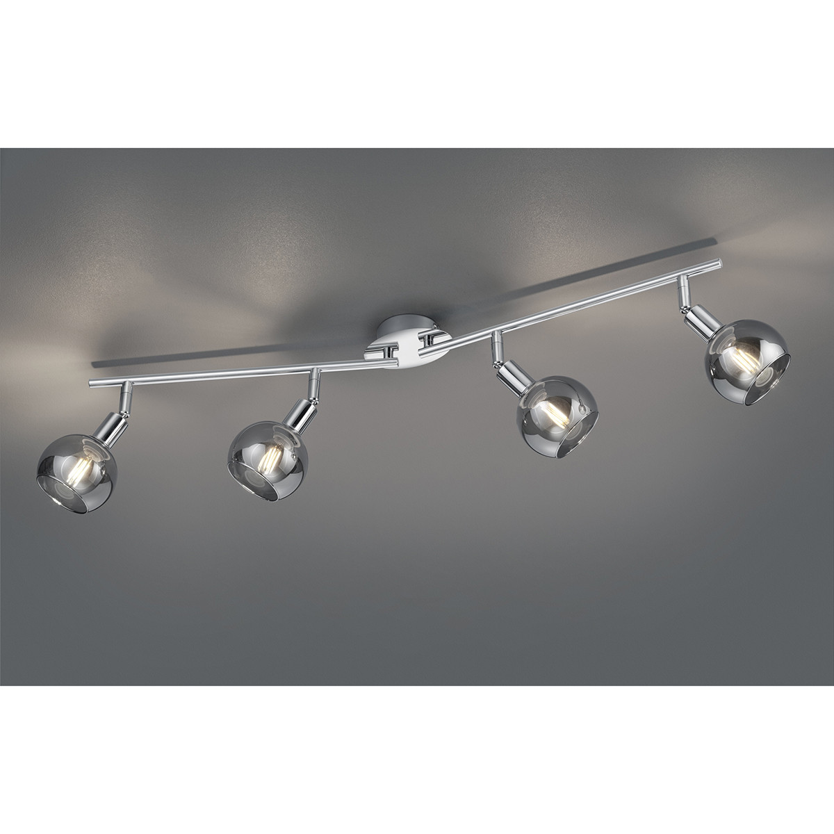 Spot de plafond LED - Trion Brista - Douille E14 - 4-lumières - Rond - Chrome Brillant - Aluminium